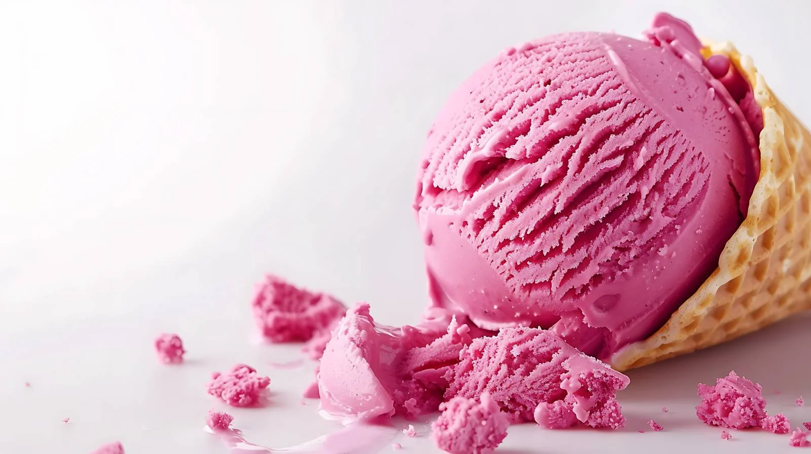 Delicious Pink Ice Cream Scoop with Cone — free download from Dotvec