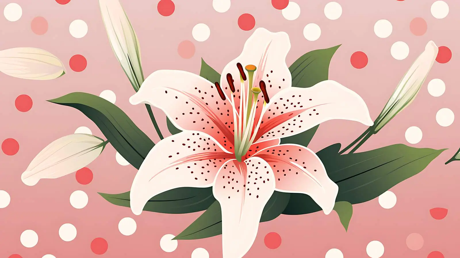 Pink Lily Pattern Illustration — free download from Dotvec