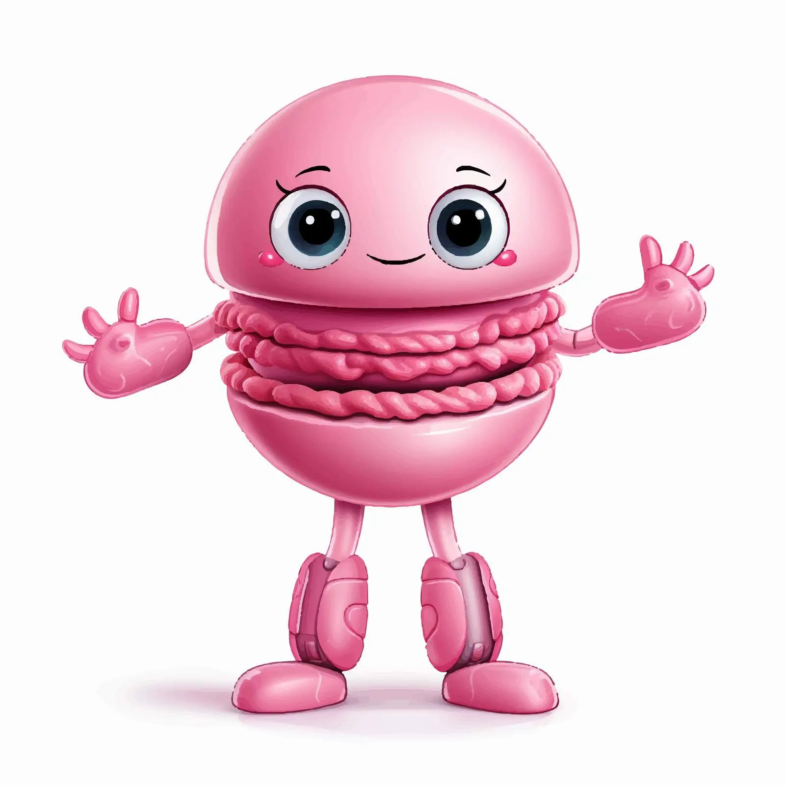 Pink Macaron Character Vector Illustration — free download from Dotvec