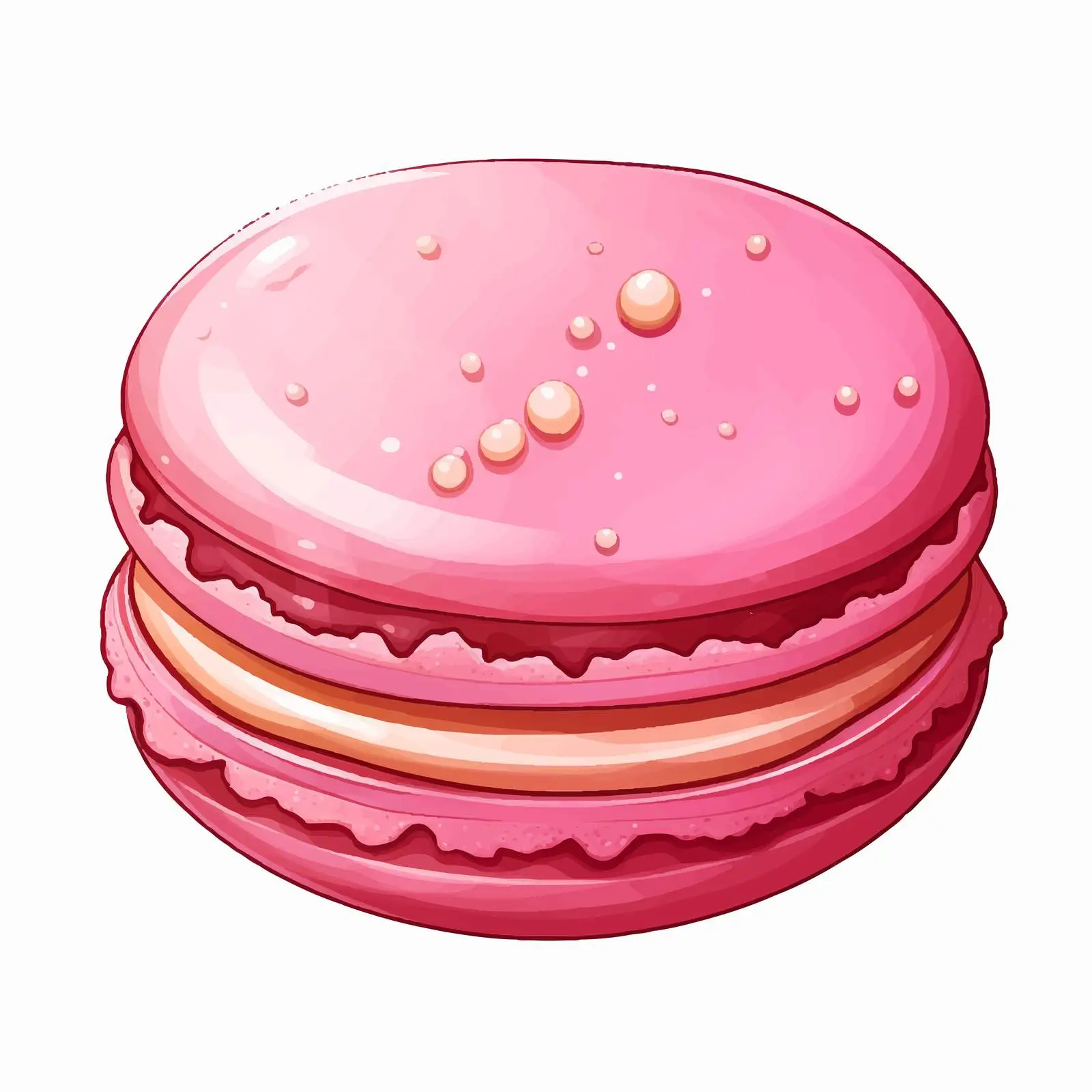 Pink Macaron with Cream Vector Illustration — free download from Dotvec