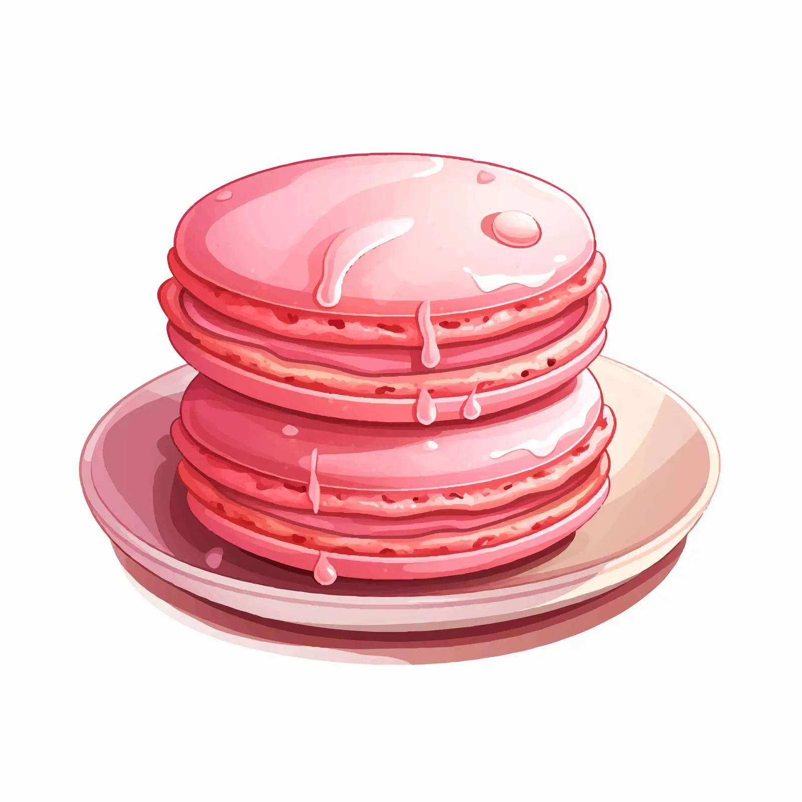 Pink Macaron with Cream Vector Illustration — free download from Dotvec