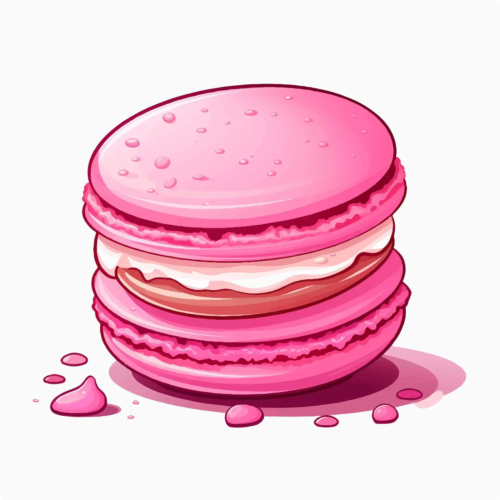 Pink Macaron with Cream Illustration Vector — free download from Dotvec