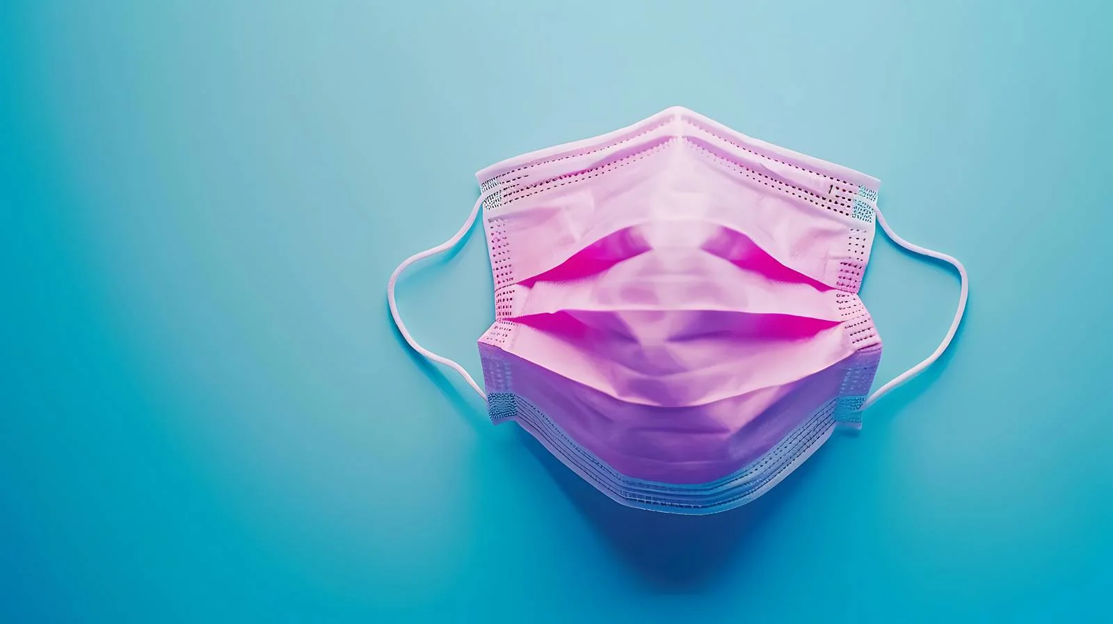 Pink Face Mask on Blue Background — free download from Dotvec