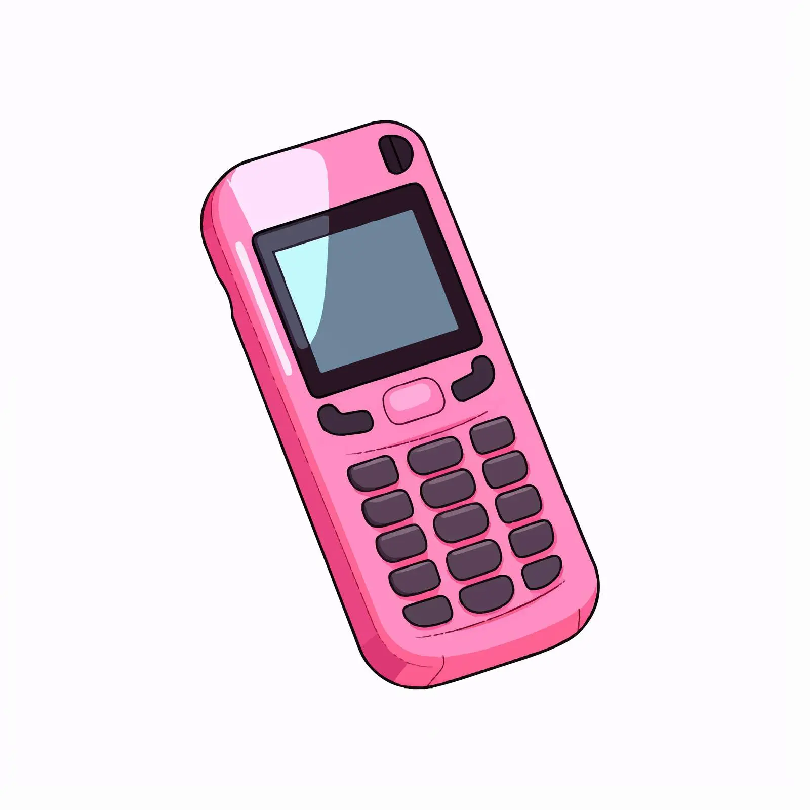 Pink Mobile Phone Cartoon Vector Illustration — free download from Dotvec