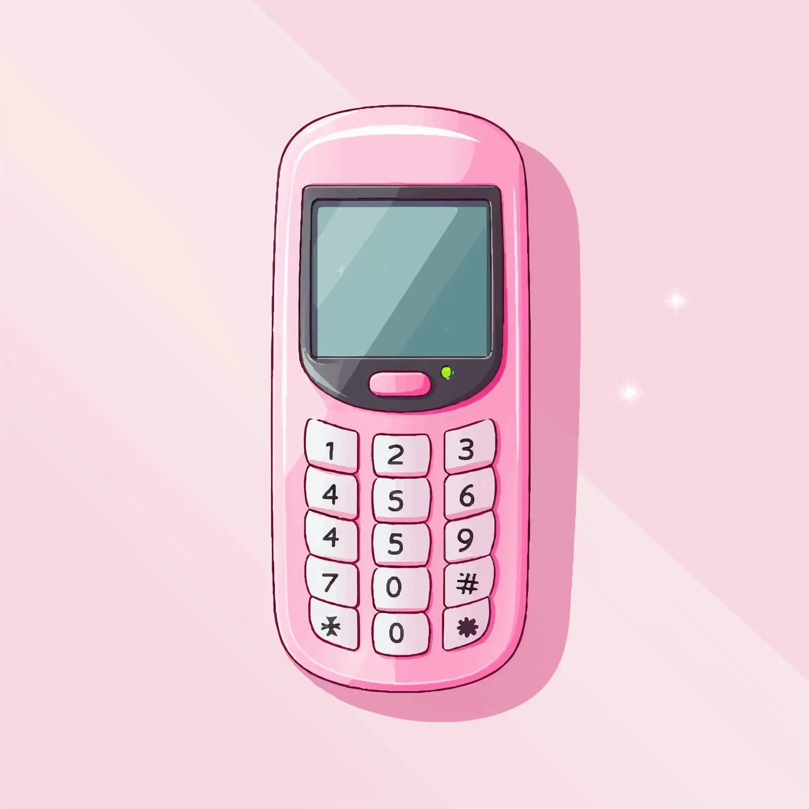 Cartoon Pink Mobile Phone Vector Illustration – free cell phone image from Dotvec