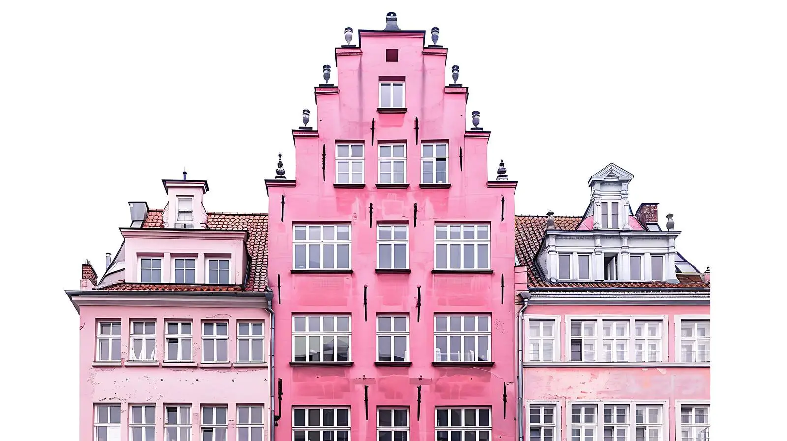 Pink Old Building in Gdansk, Poland – free renovated image from Dotvec