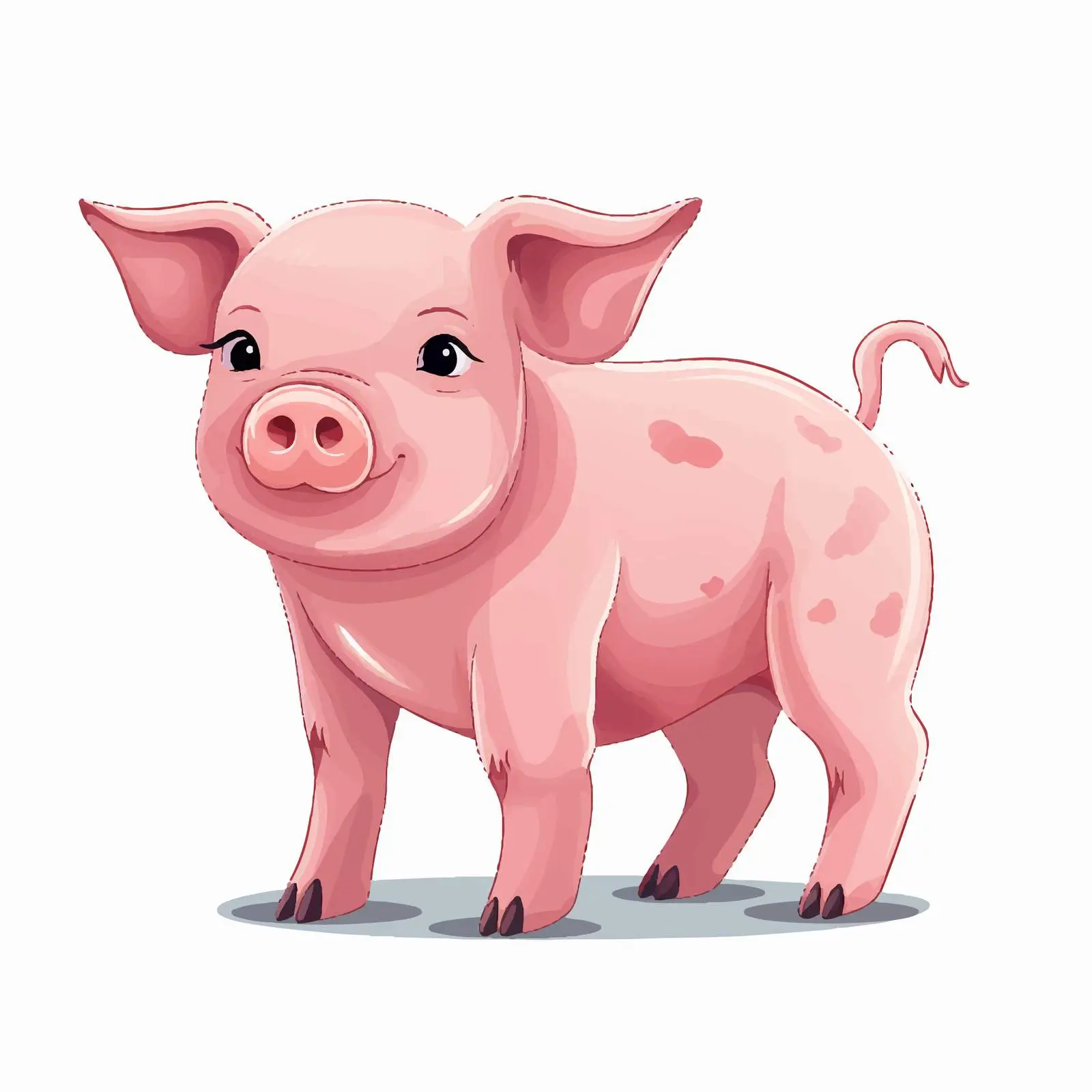 Portrait of Isolated Pink Pig on White Background — free download from Dotvec