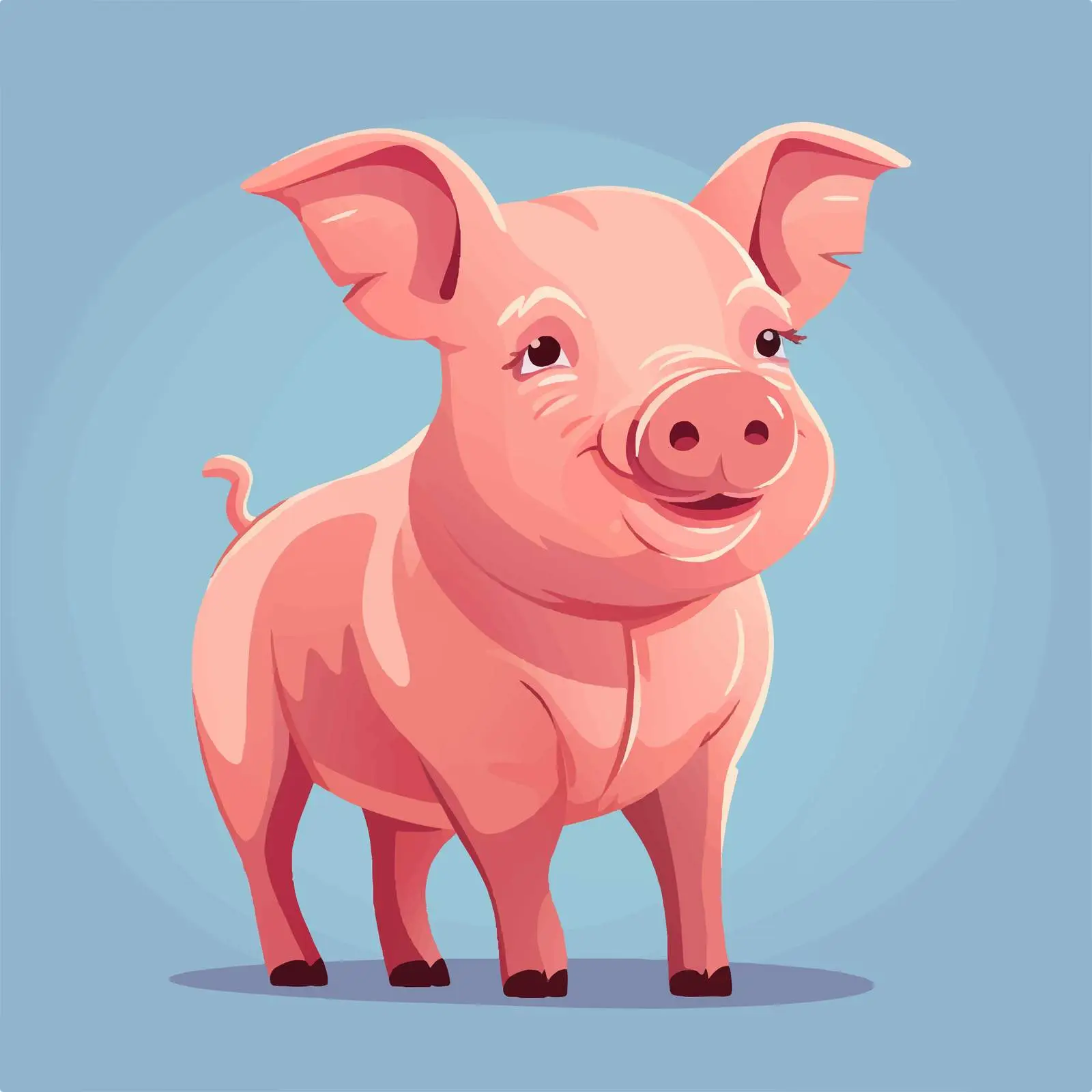 Isolated Pink Piglet Portrait on White Background — free download from Dotvec