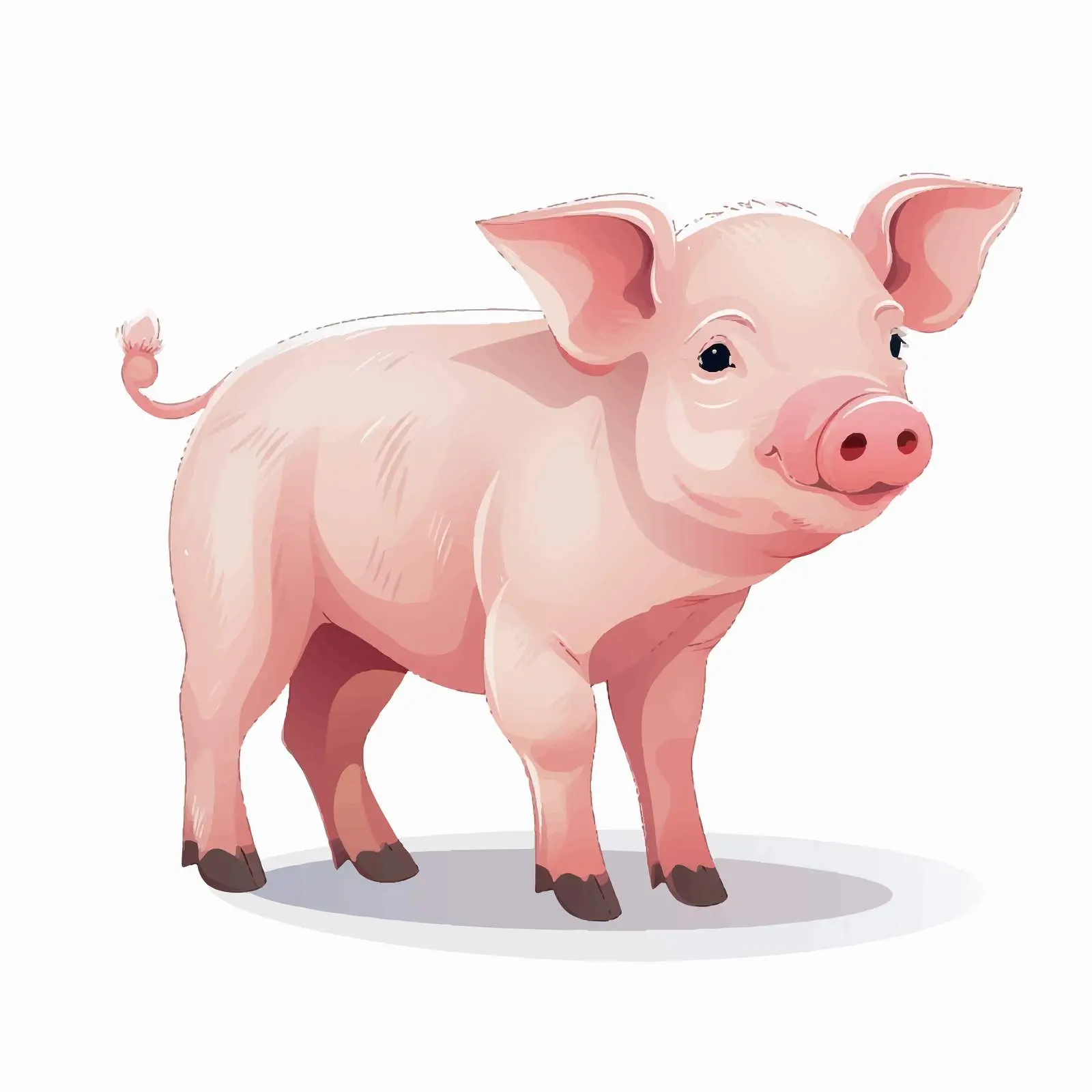 Isolated Pink Pig or Piglet Portrait — free download from Dotvec
