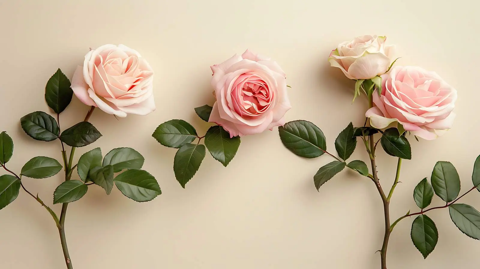 Pink Roses on Neutral Beige Wall — free download from Dotvec