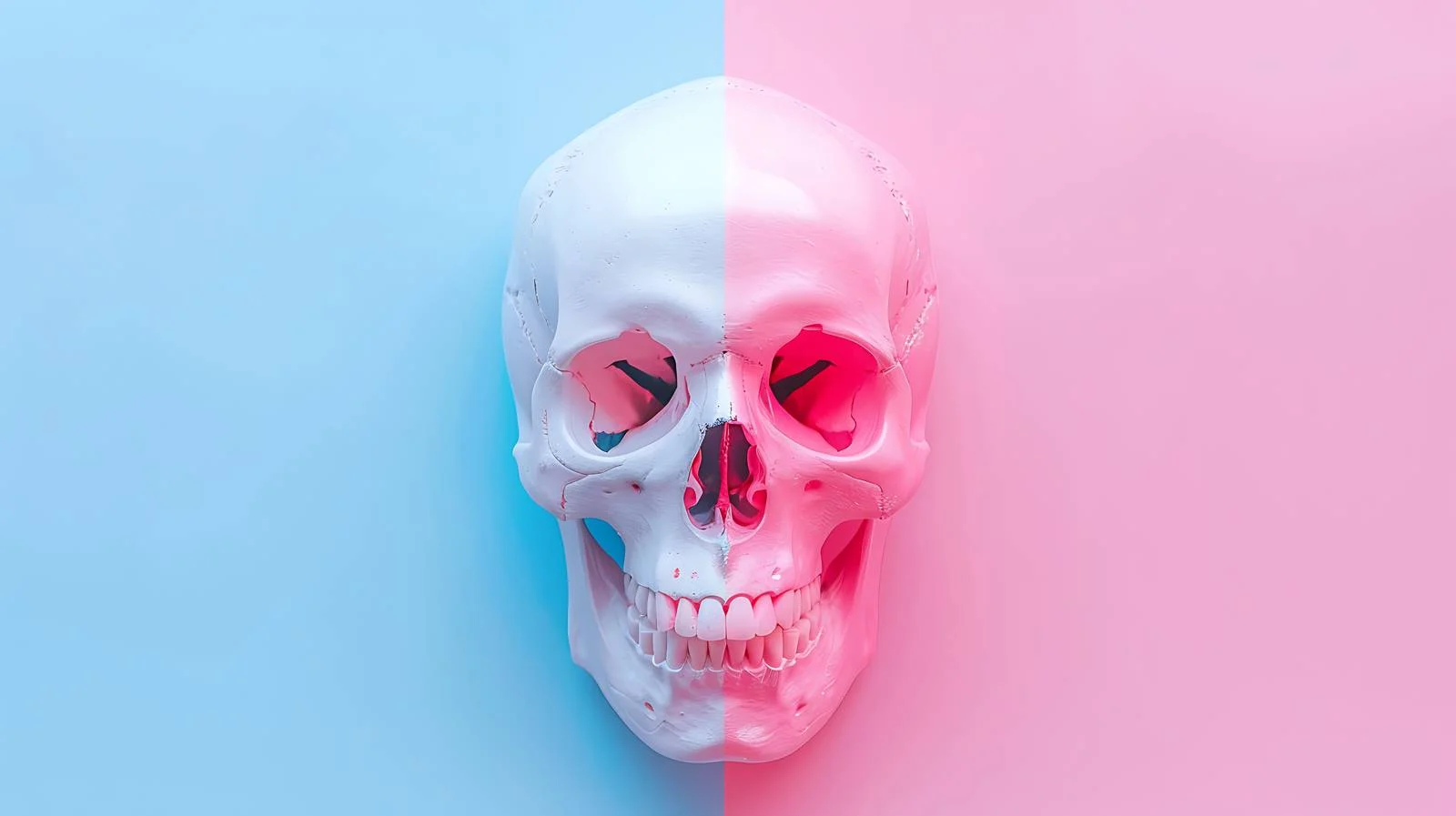 Pink Skull on Pastel Background — free download from Dotvec