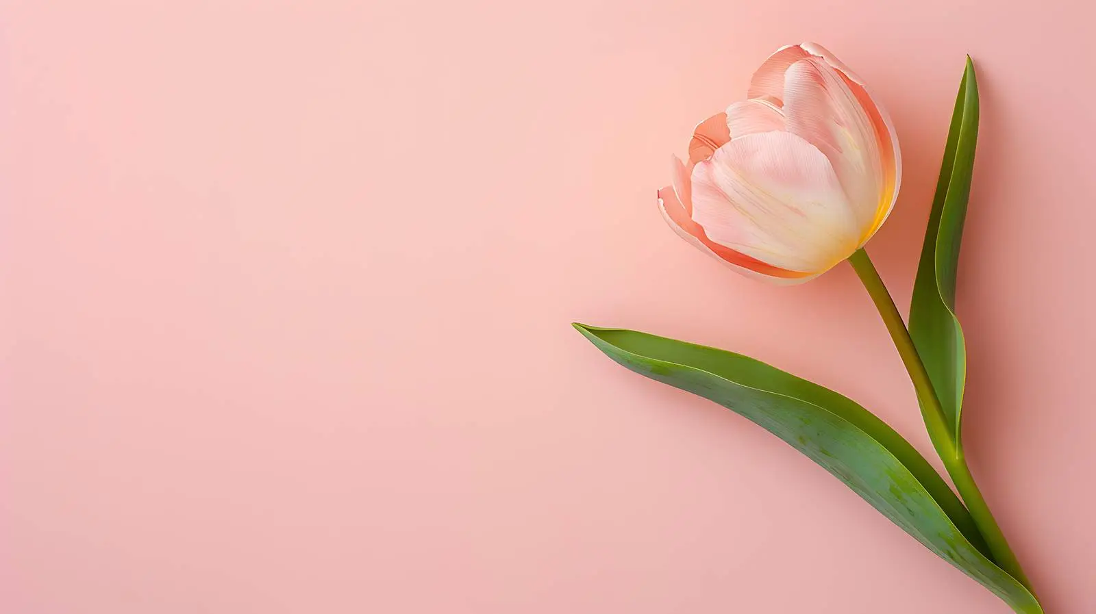 Pink Tulip Flower on Pastel Pink Background — free download from Dotvec
