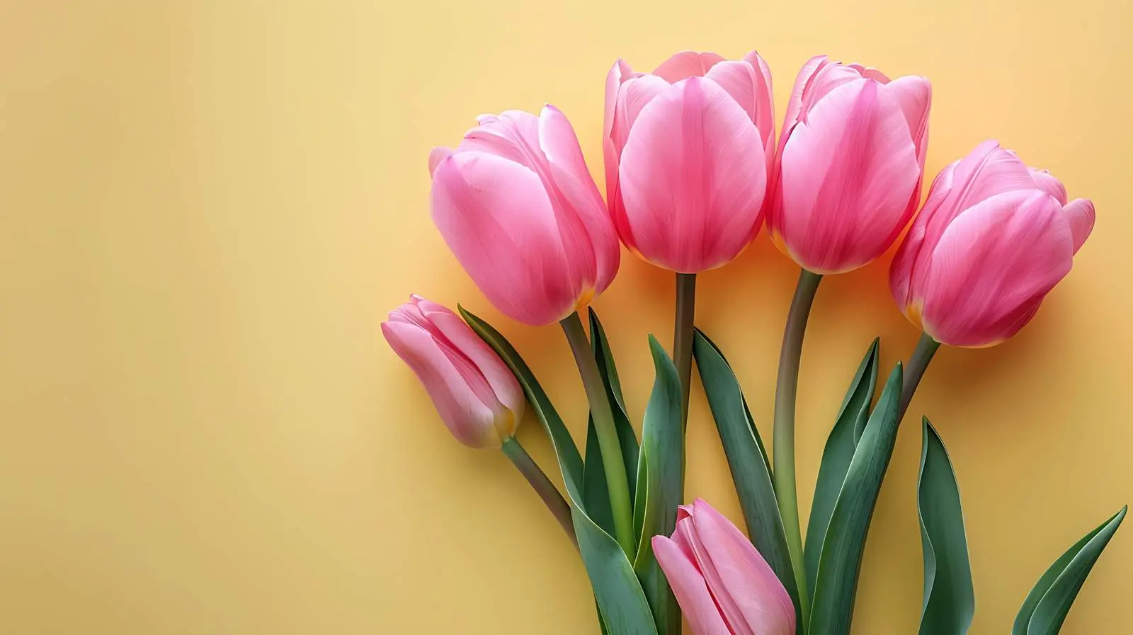 Pink Tulip Flowers on Pastel Pink Background — free download from Dotvec
