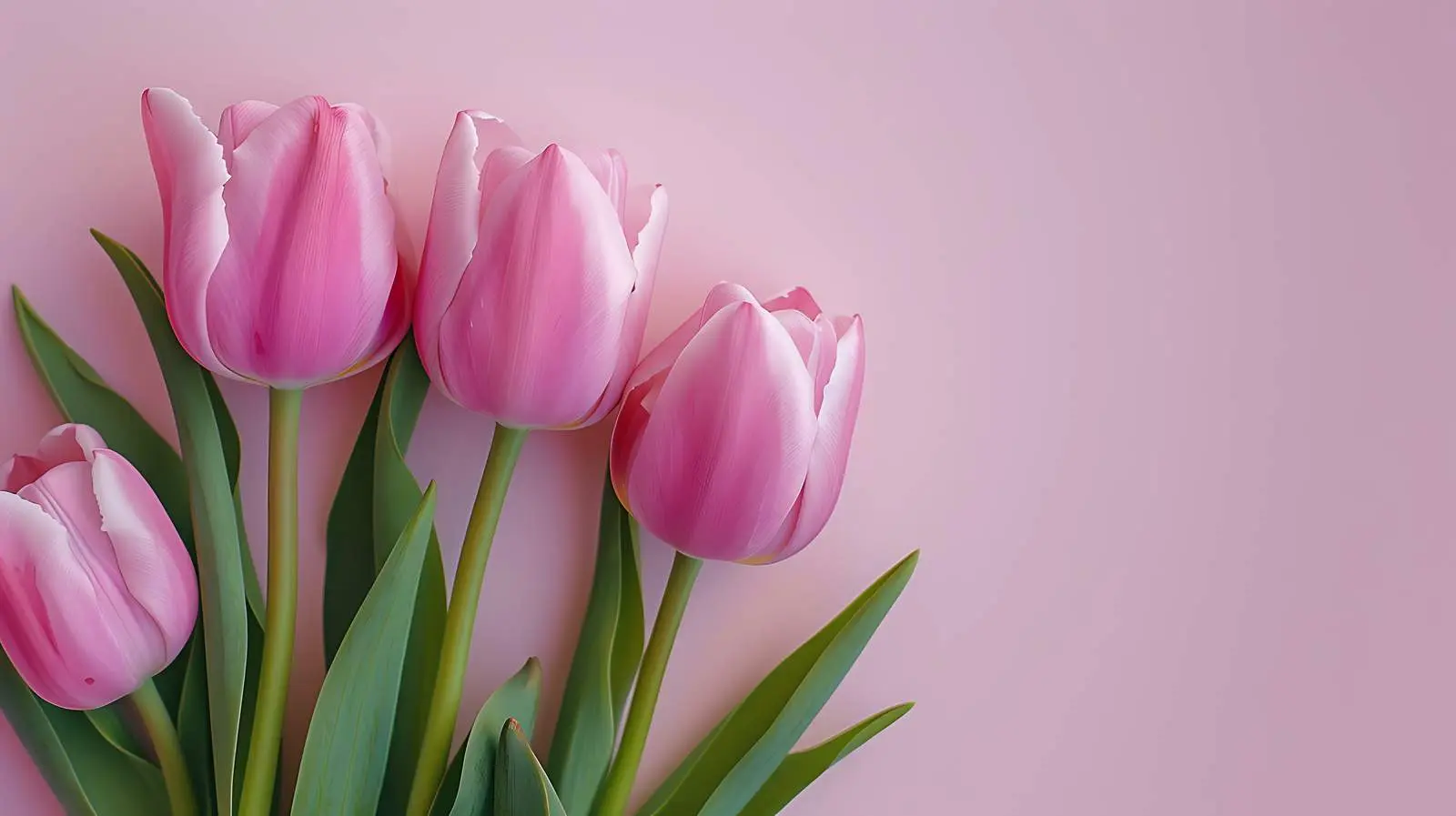 Delicate Pink Tulip Flowers on Pastel Yellow Background — free download from Dotvec