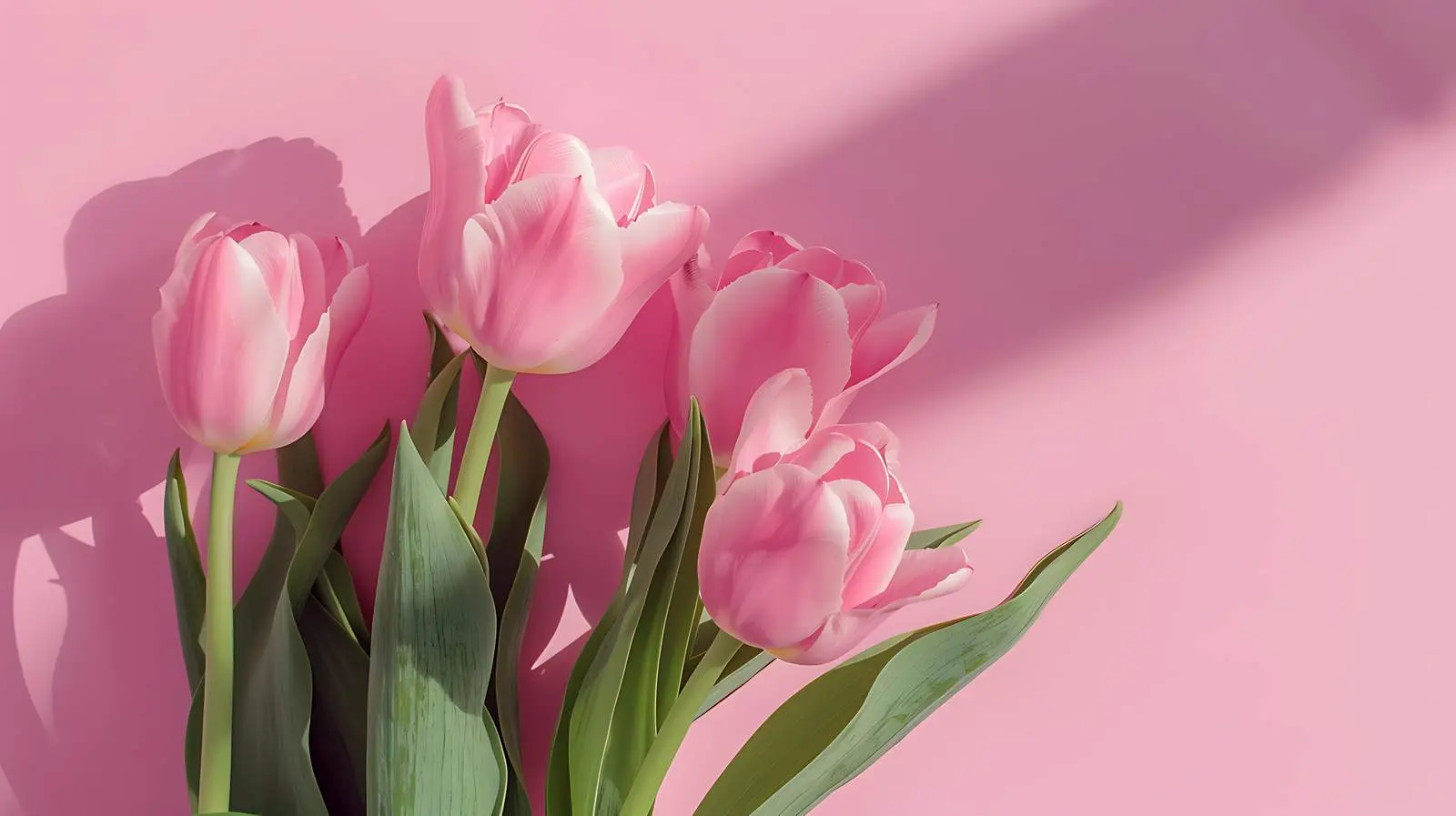 Pink Tulip Flowers on Pastel Yellow Background — free download from Dotvec