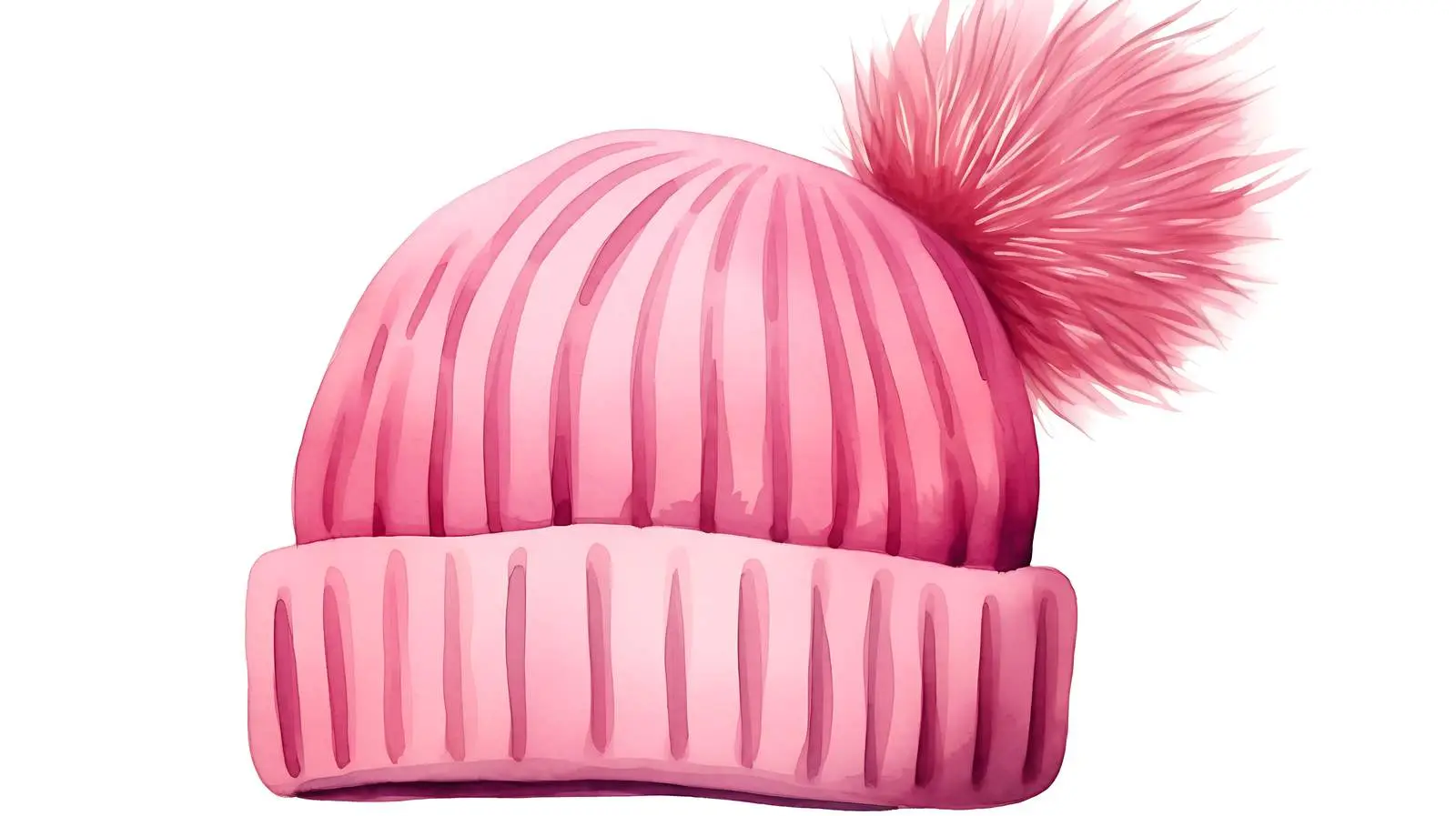 Pink Wool Hat Pompon White Background — free download from Dotvec