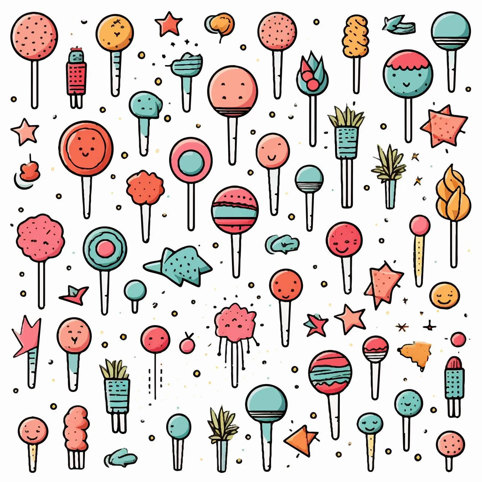 Doodle Vector Pins Illustration on White Background — free download from Dotvec