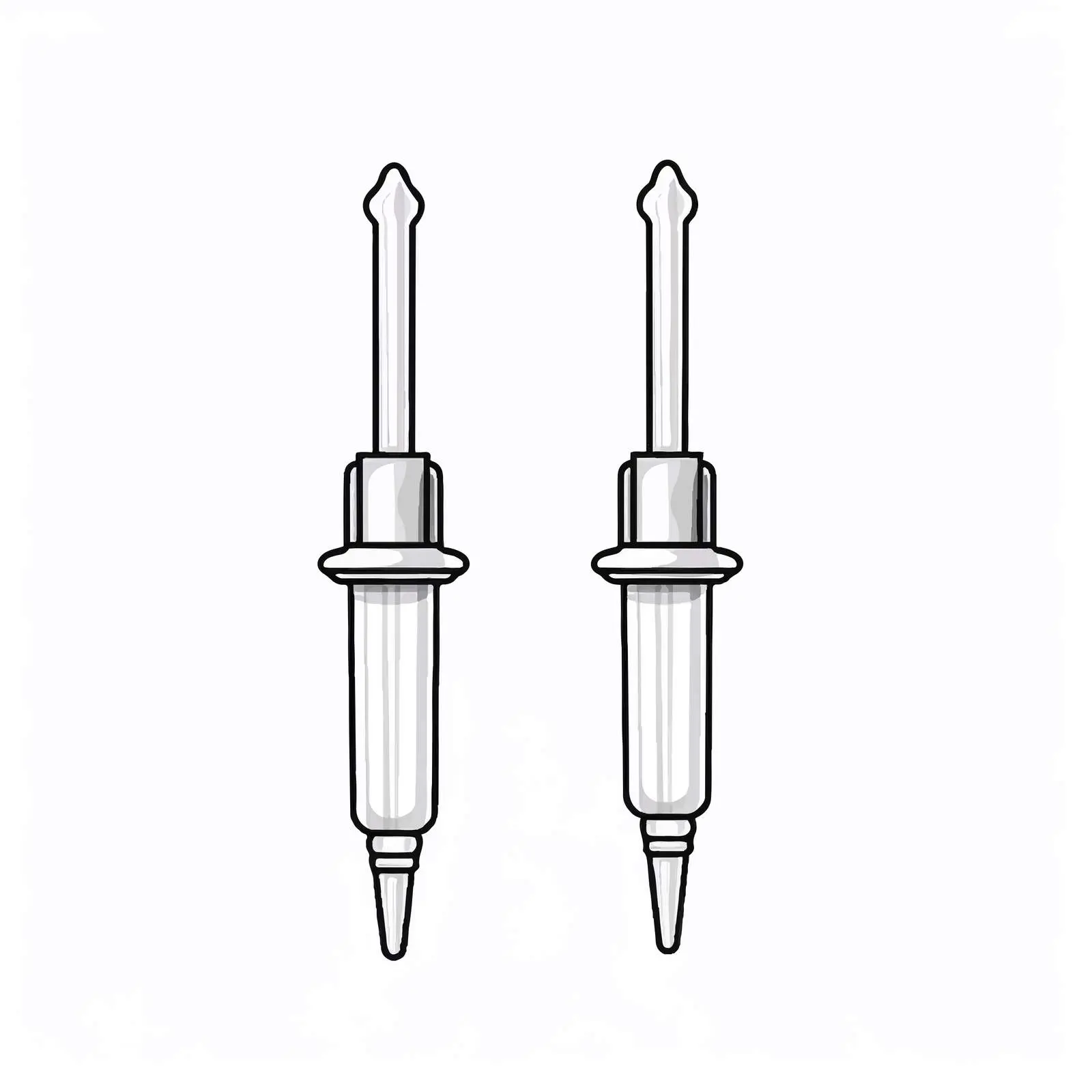 Cartoon Pipette Outline Vector Illustration – free research tools image from Dotvec