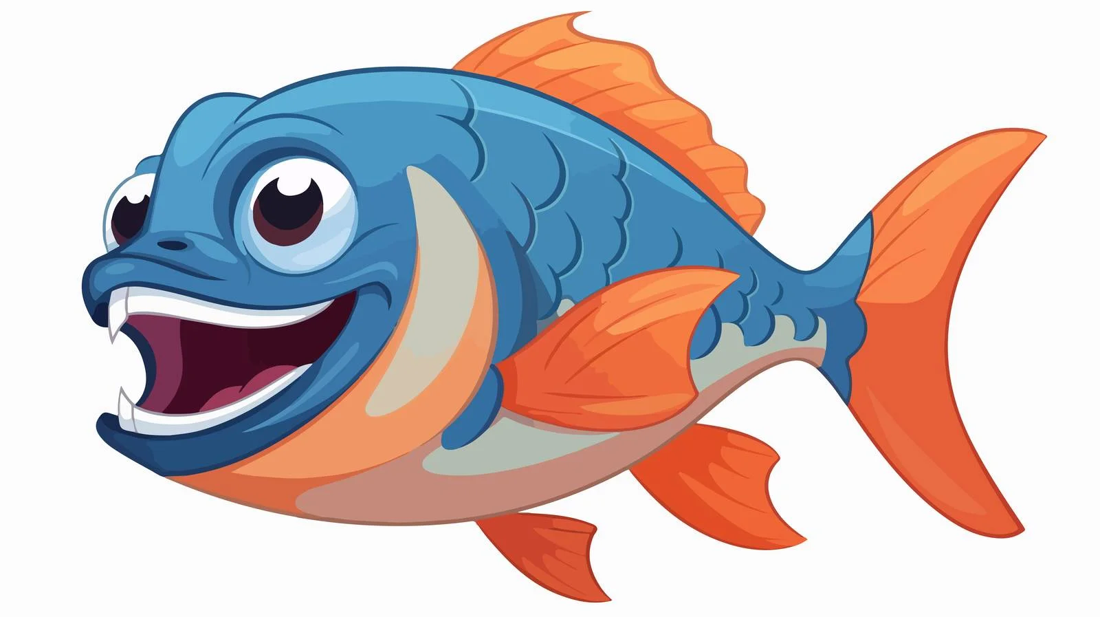 Vibrant Piranha Cartoon Vector Illustration — free download from Dotvec