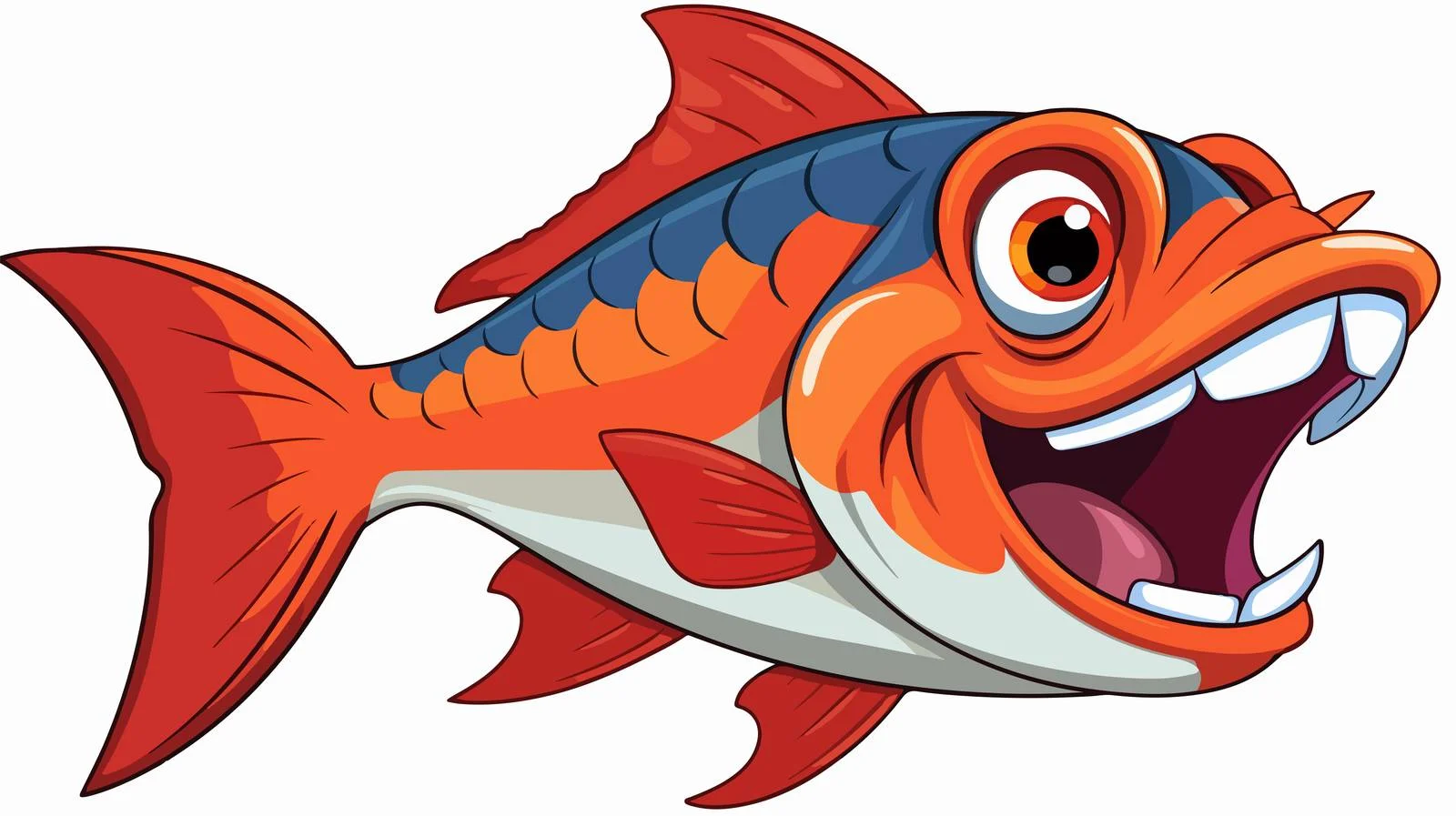 Cartoon Piranha Illustration — free download from Dotvec