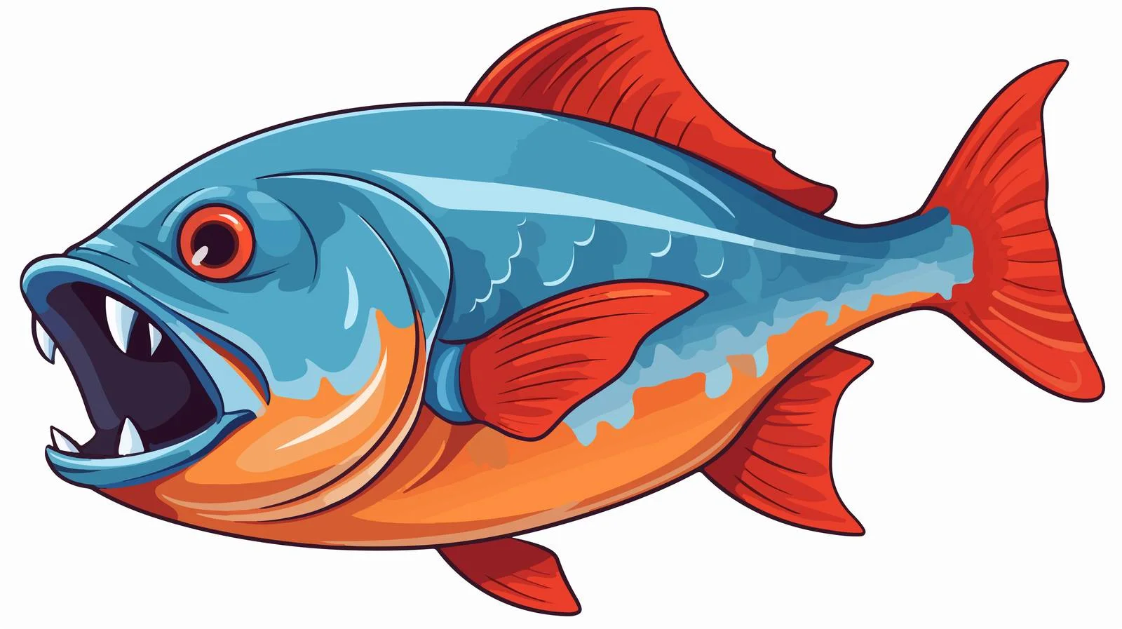 Piranha Cartoon Vector Illustration — free download from Dotvec