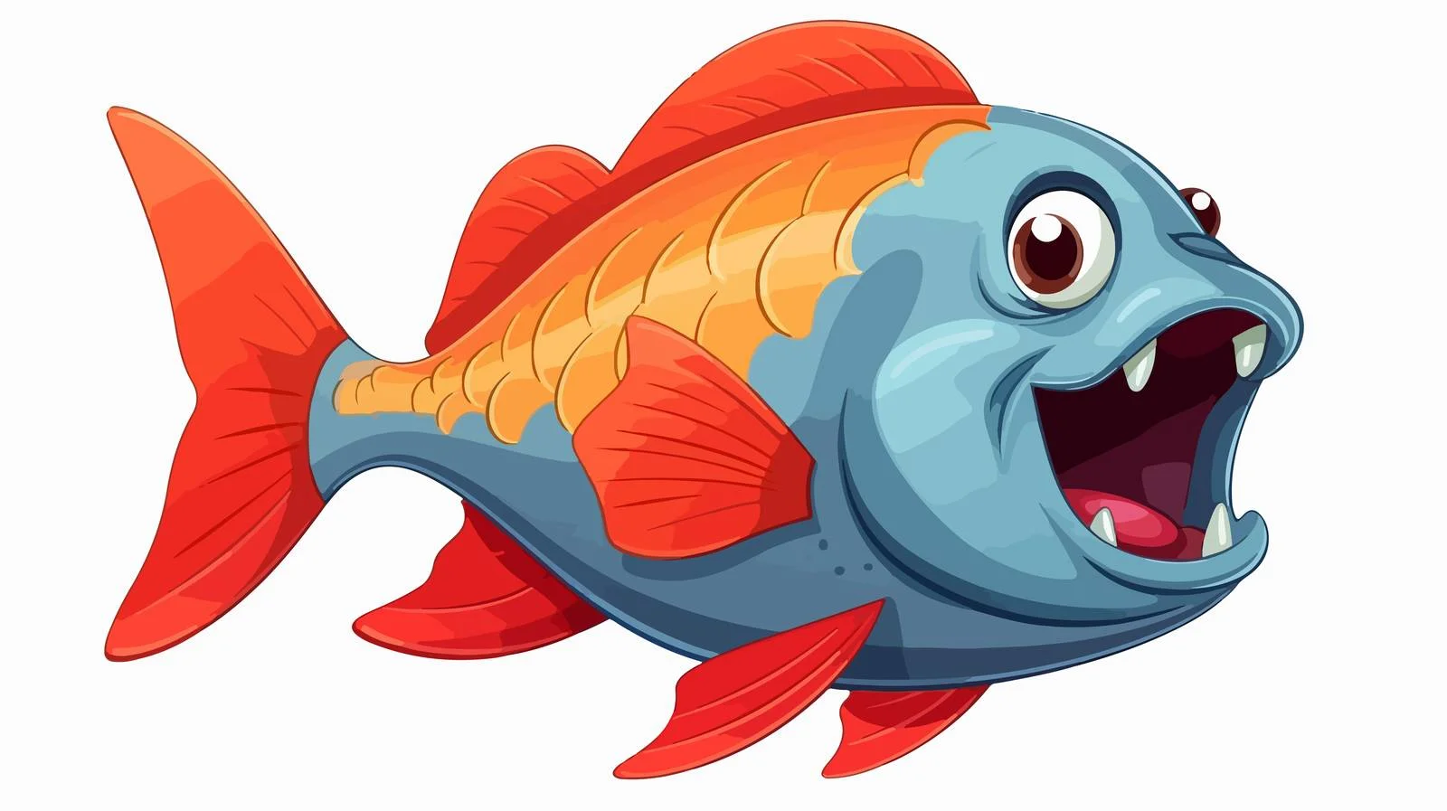 Piranha Cartoon Vector Illustration — free download from Dotvec