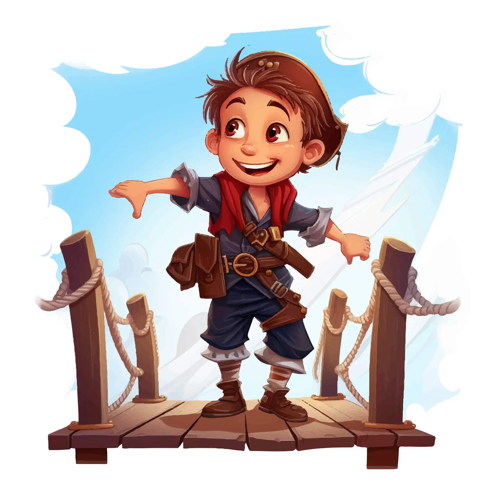 Cartoon Boy Walking the Plank Concept — free download from Dotvec