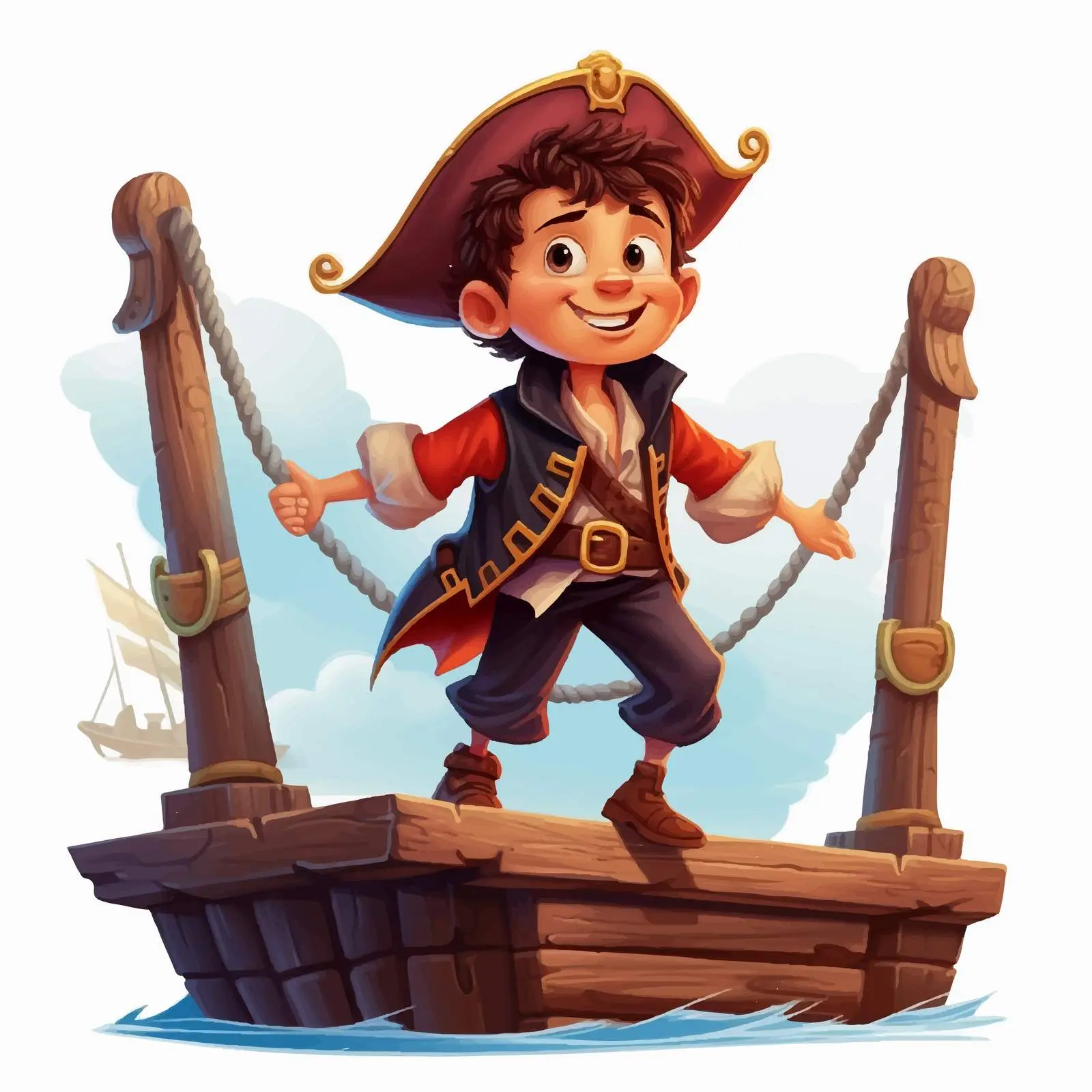 Cartoon Pirate Boy Walking the Plank — free download from Dotvec