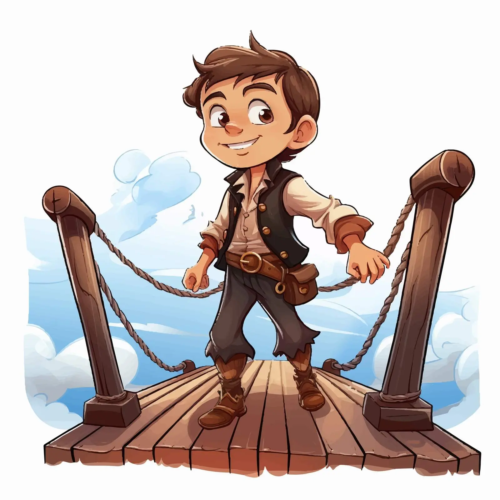 Cartoon Pirate Boy Walking the Plank — free download from Dotvec