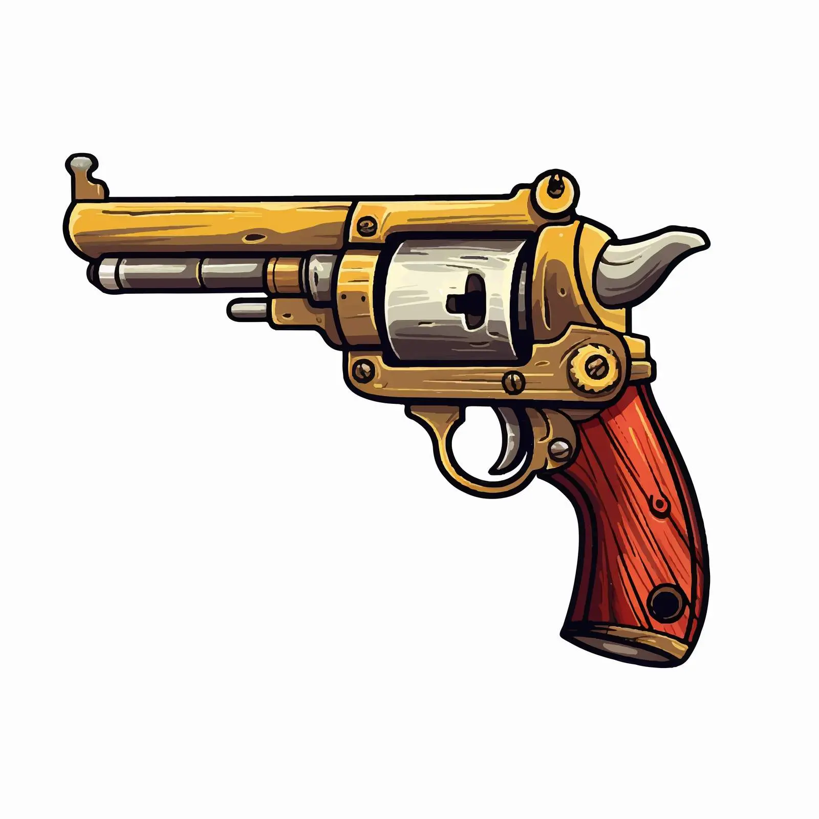Pirate Gun Vector Illustration on White Background – free cane image from Dotvec