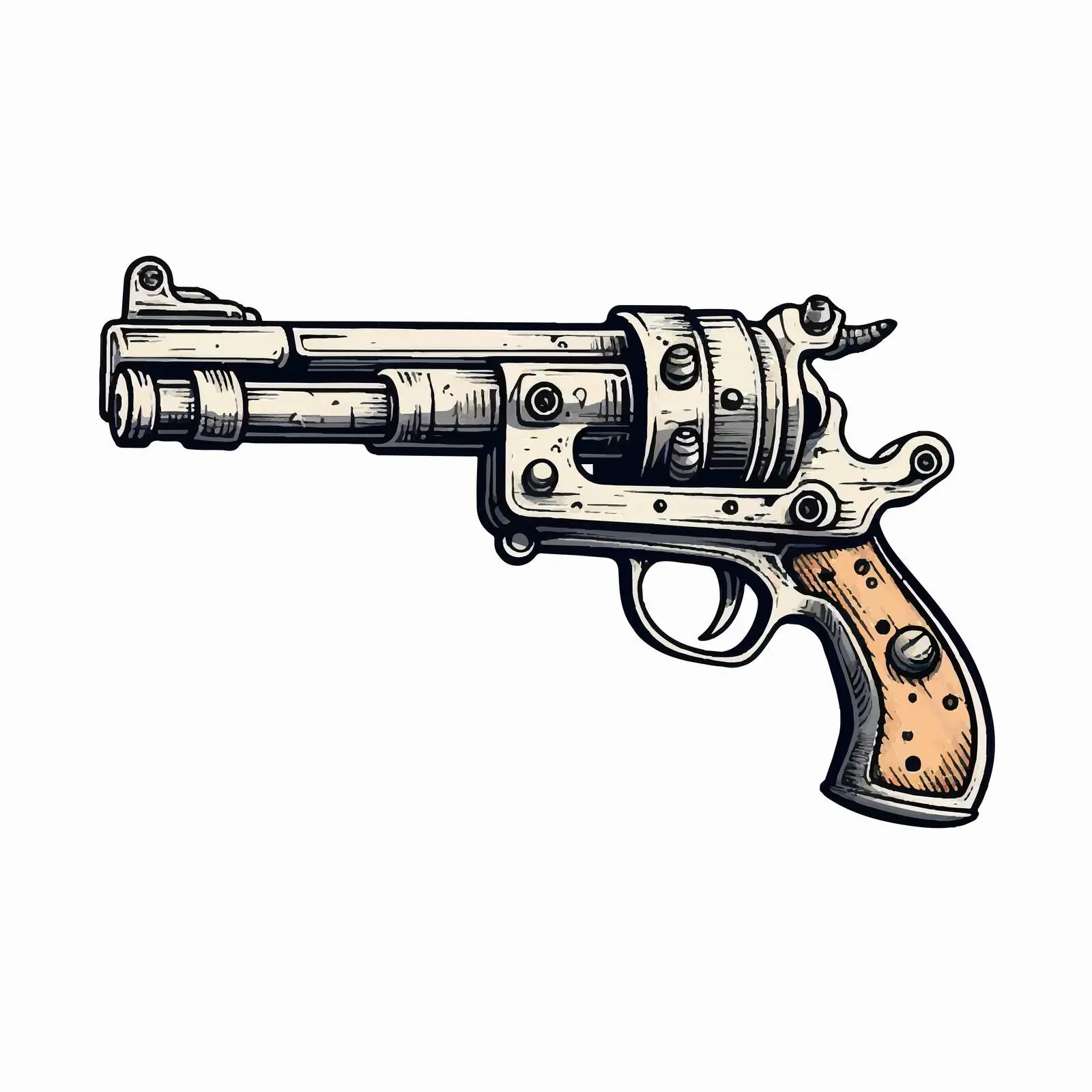 Vector Illustration of Pirate Gun on White Background — free download from Dotvec