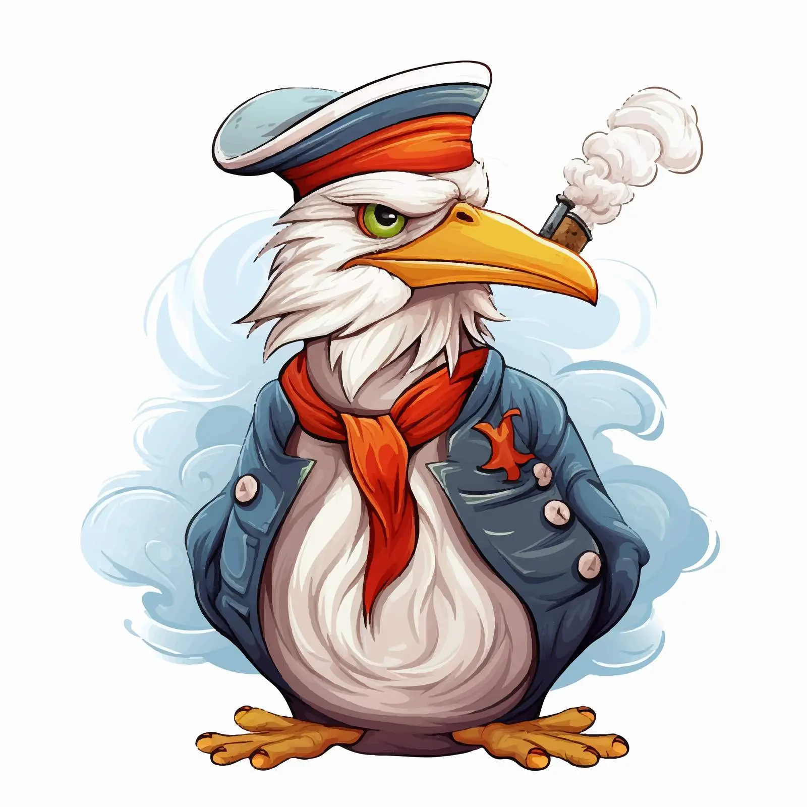 Funny Pirate Seagull Vector Illustration — free download from Dotvec