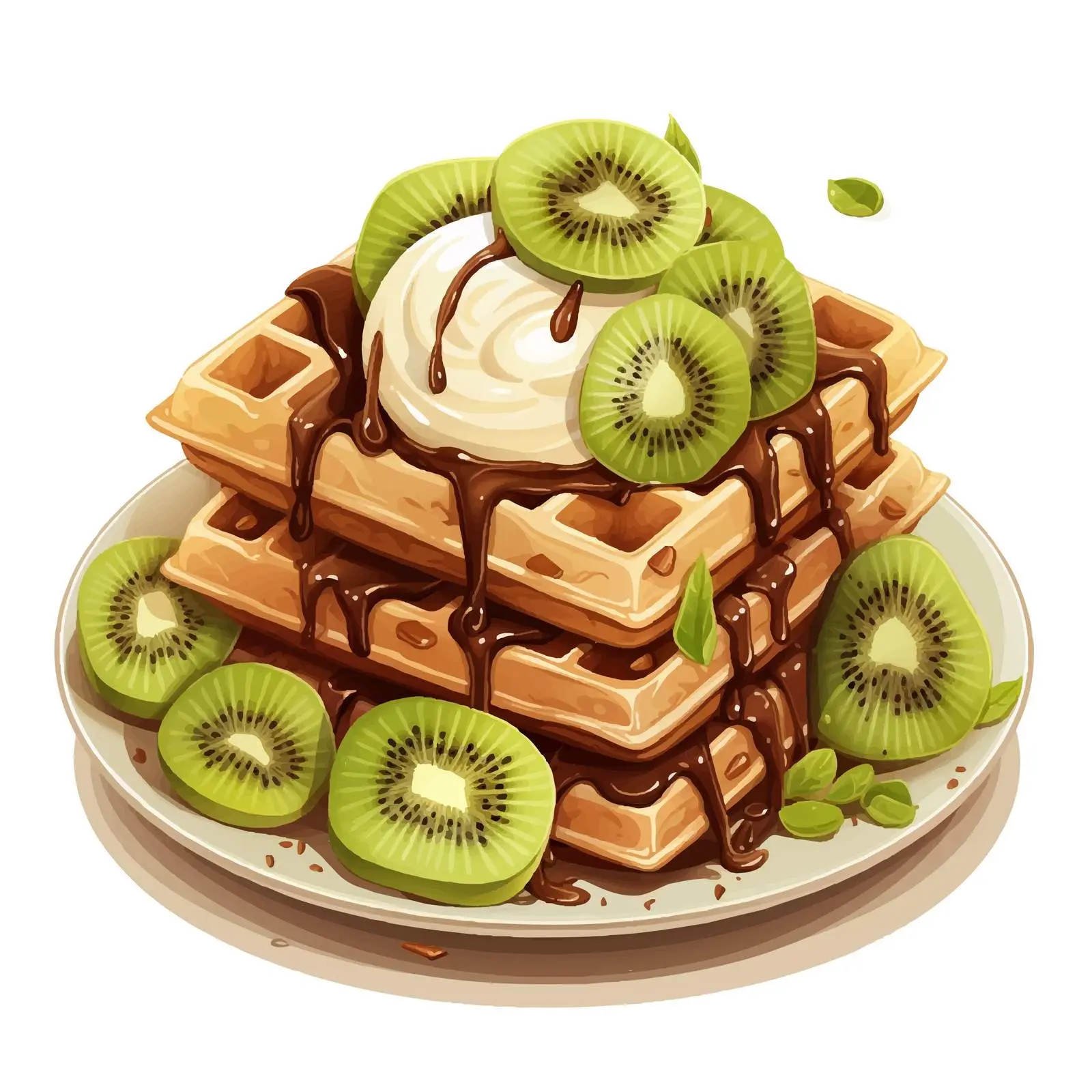 Pistachio Viennese Waffles with Ice Cream — free download from Dotvec