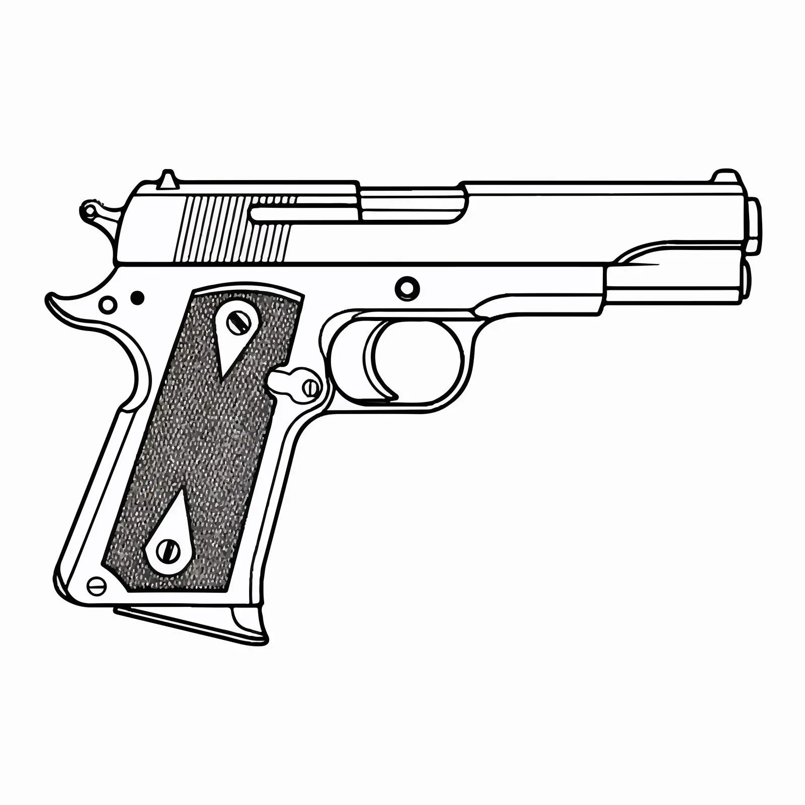 Outlined Pistol Vector Illustration on White Background — free download from Dotvec