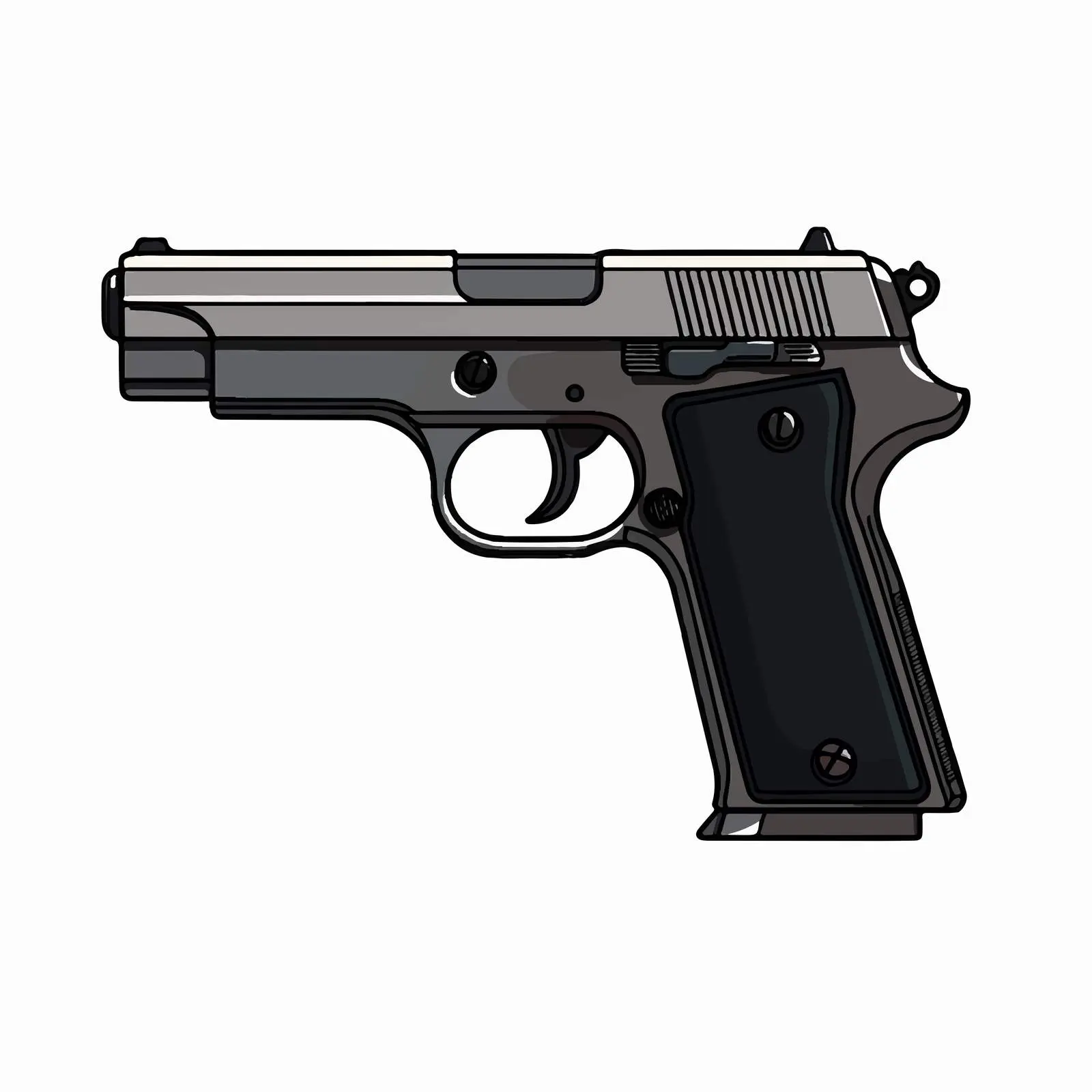 Isolated Pistol Gun Vector Illustration on White Background — free download from Dotvec