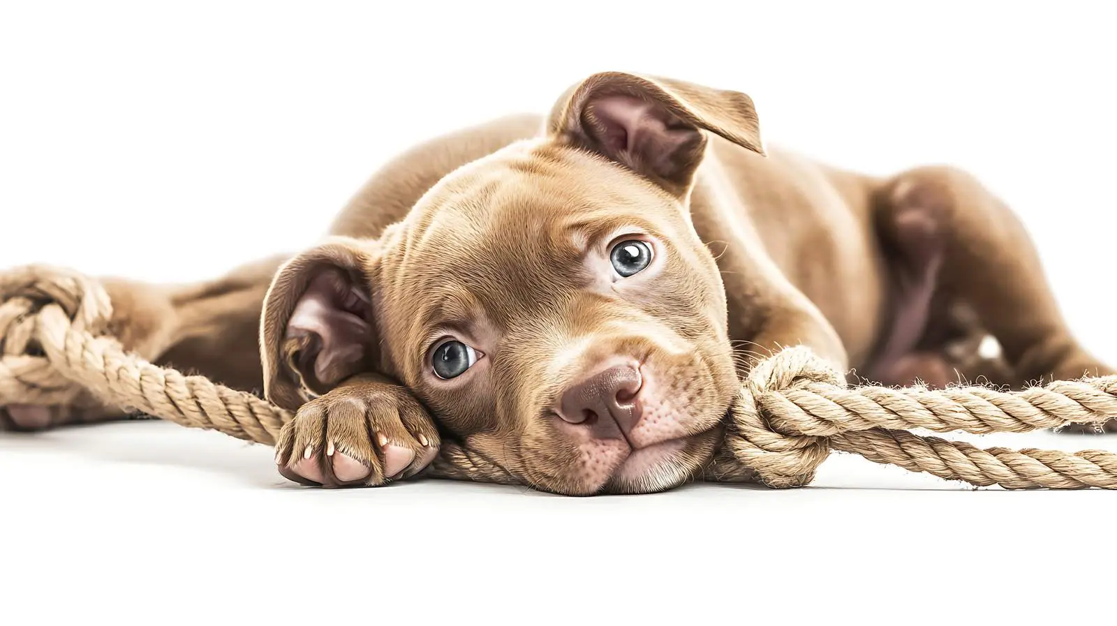 Playful Pitbull Puppy with Rope on Back — free download from Dotvec