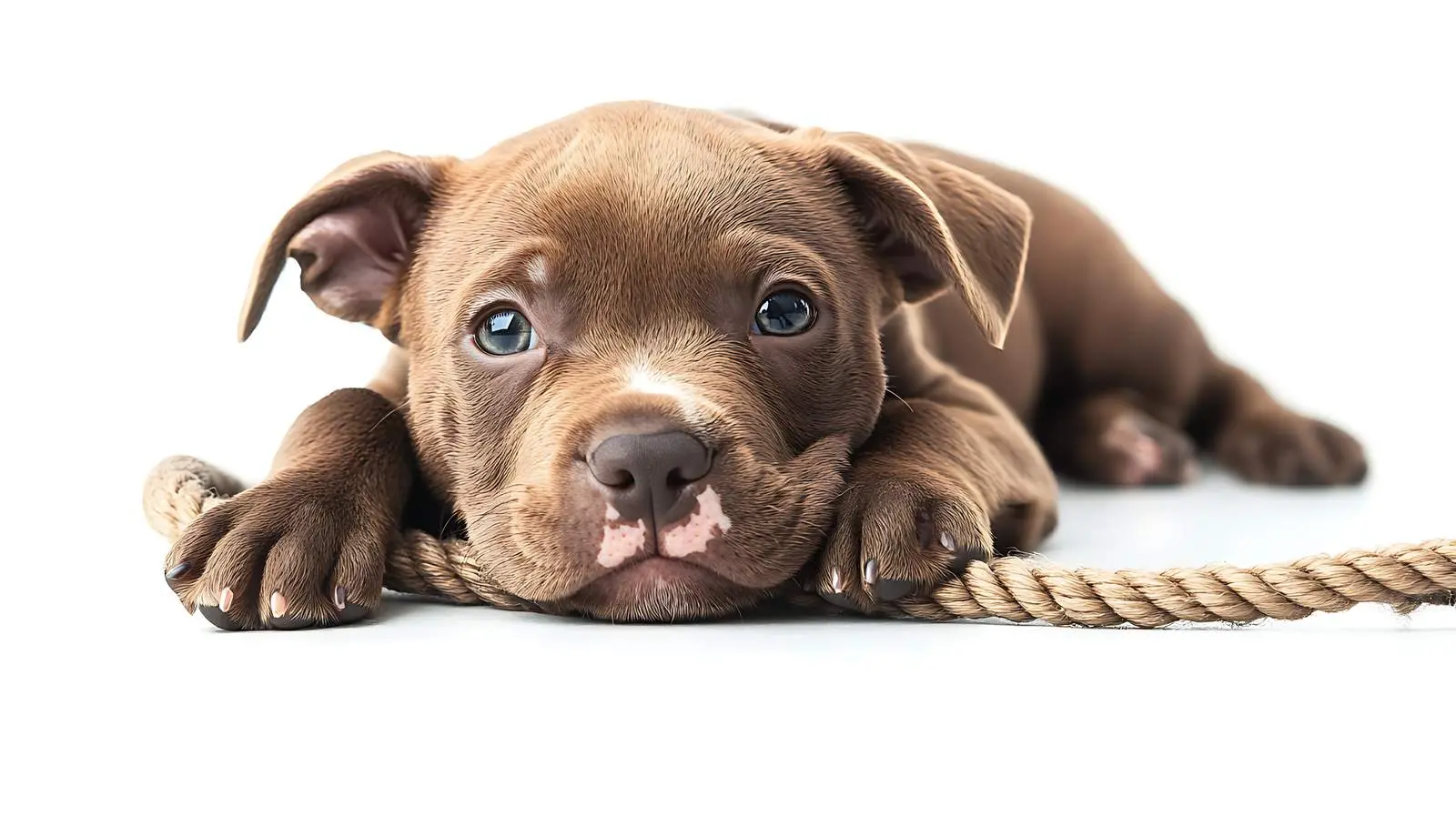 Playful Pitbull Puppy with Rope on Back — free download from Dotvec