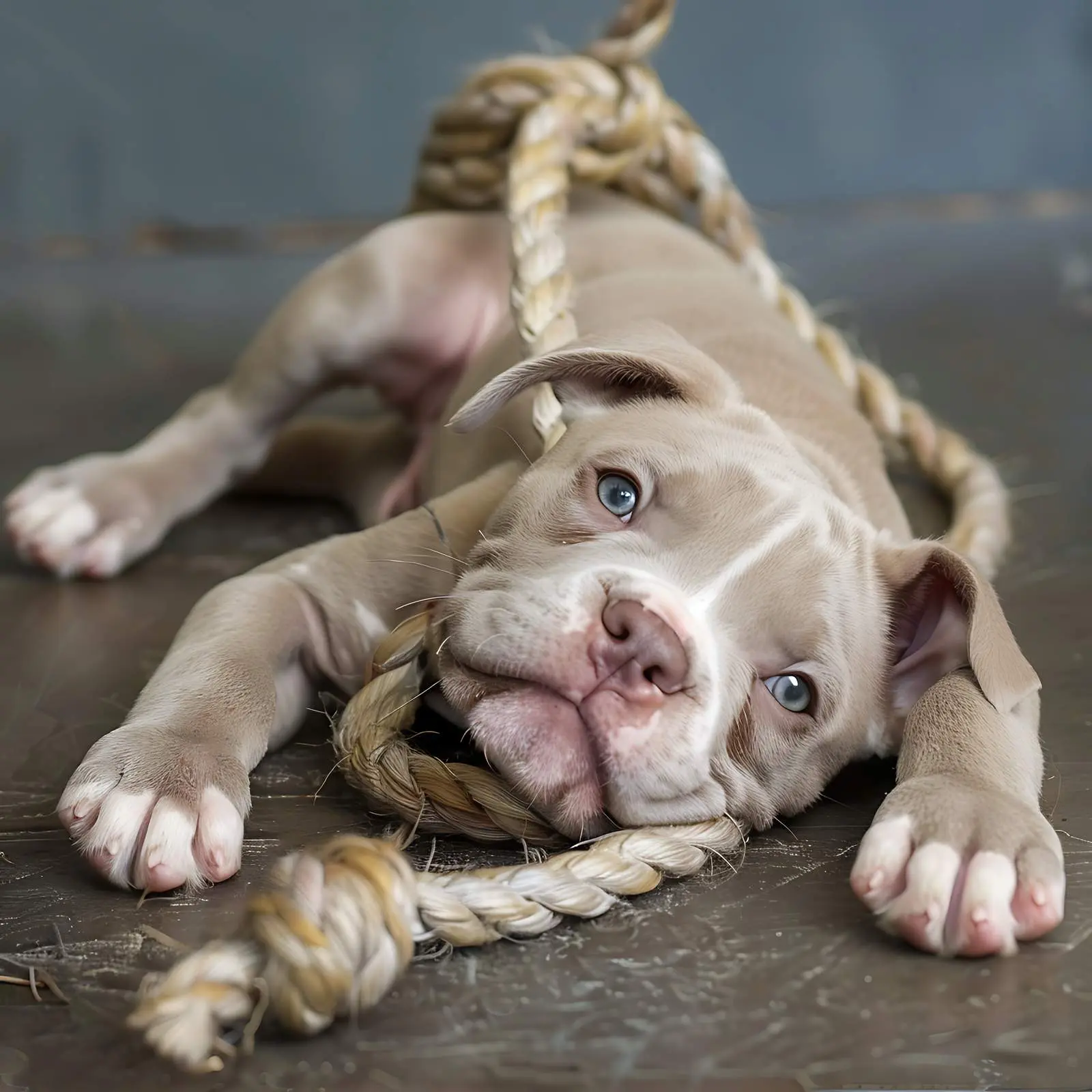 Playful Pitbull Puppy with Rope on Back — free download from Dotvec