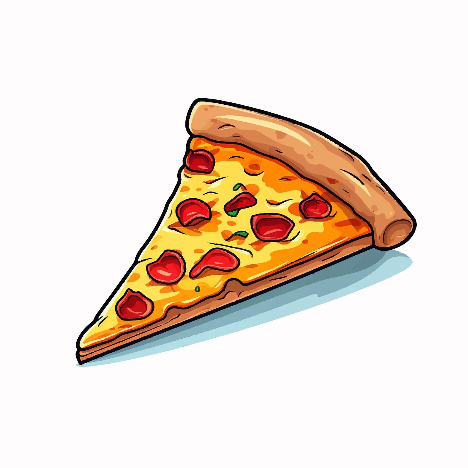 Colorful Cartoon Pizza Slice Sign Illustration — free download from Dotvec