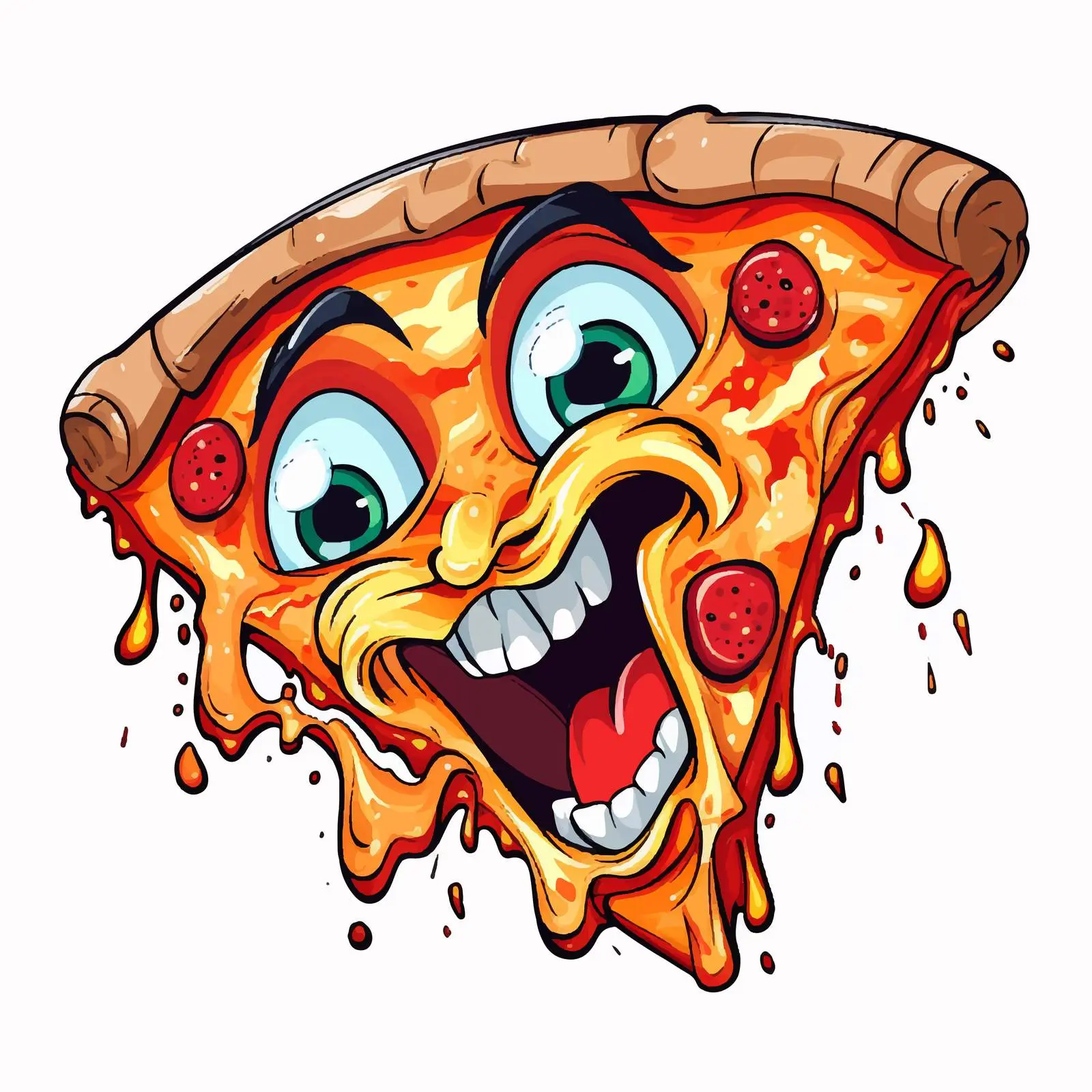 Silly Face Pizza Vector Illustration — free download from Dotvec