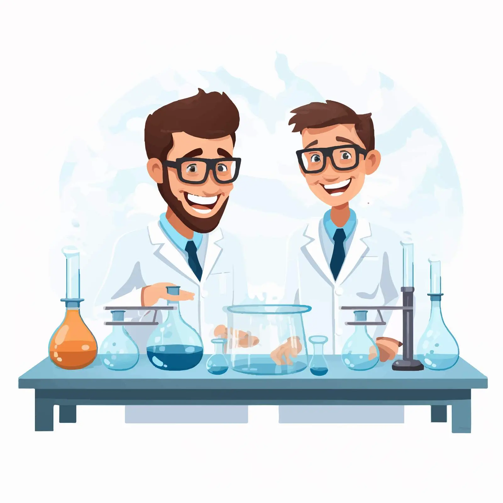 Scientists Conducting Experiment Vector Illustration — free download from Dotvec