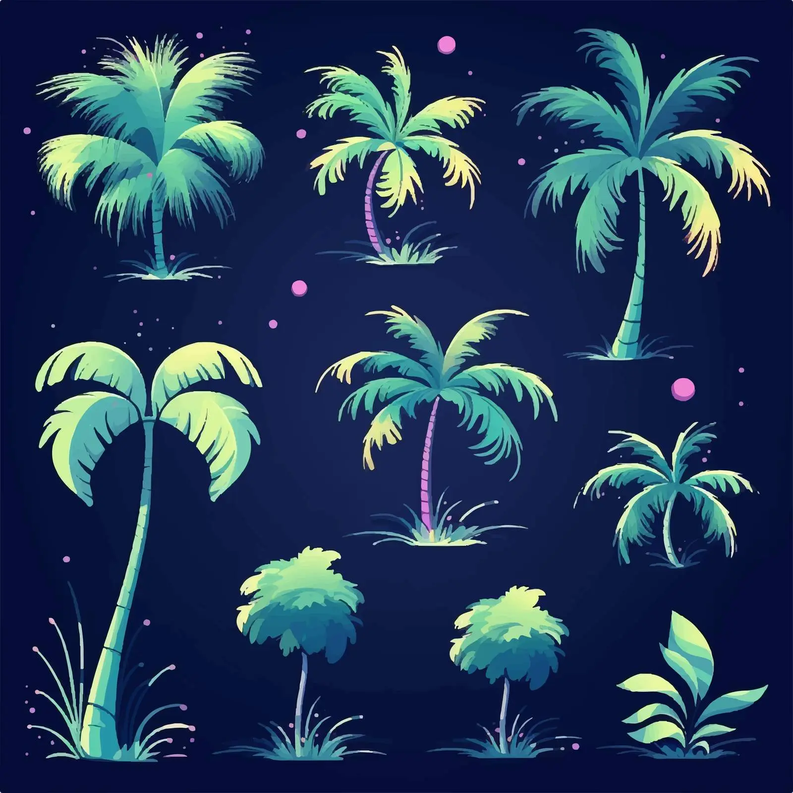 Palm Sunday Clip Art Elements Set — free download from Dotvec