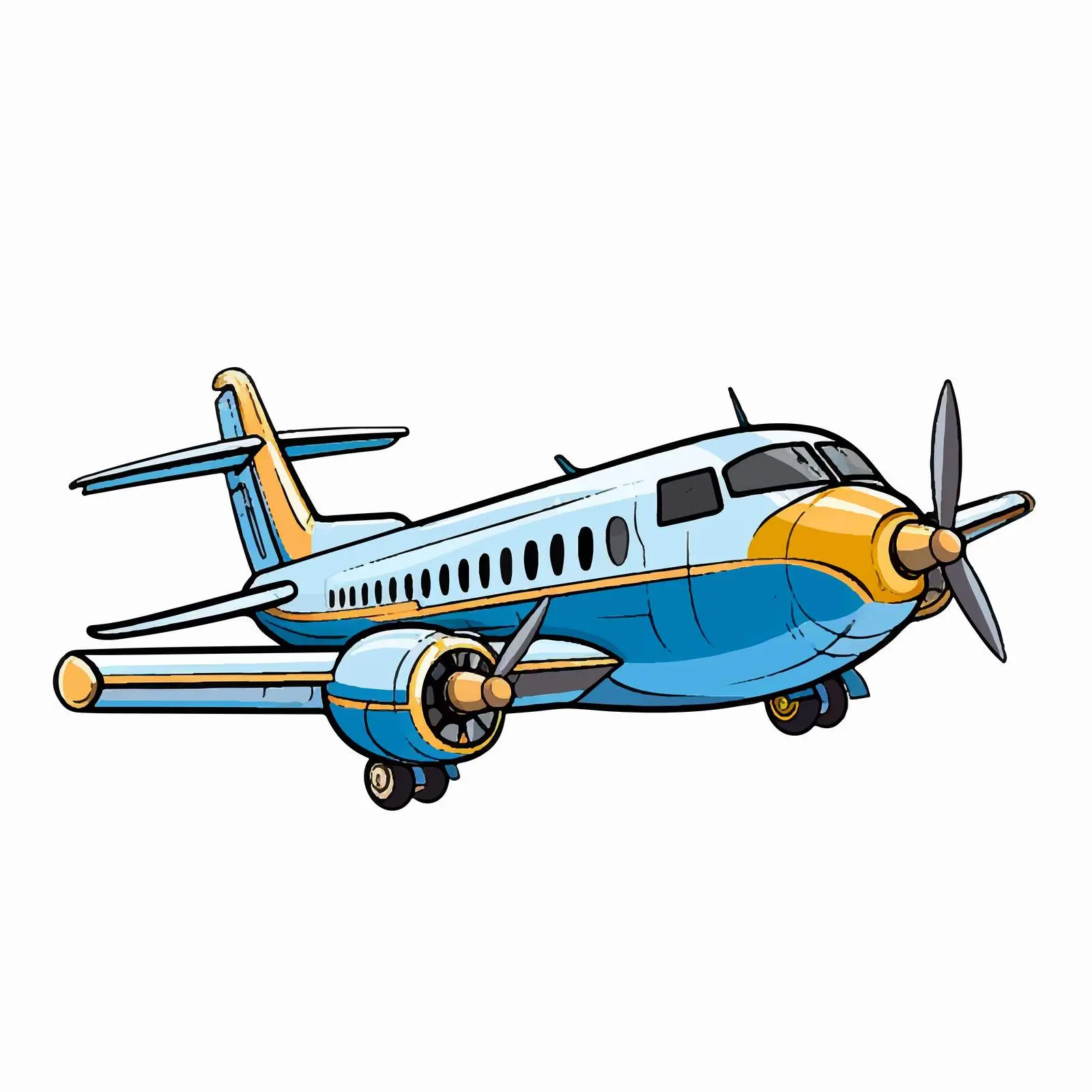 Cartoon Plane Line Vector Illustration — free download from Dotvec