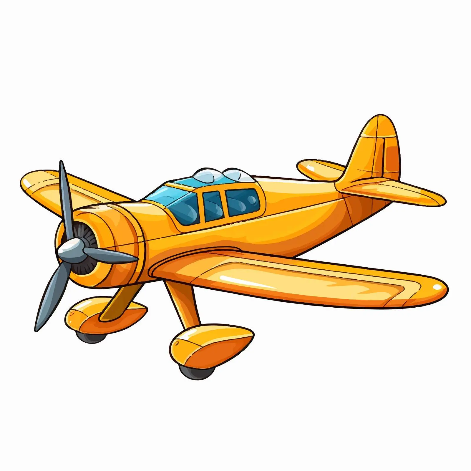 Colorful Cartoon Plane Vector Illustration — free download from Dotvec