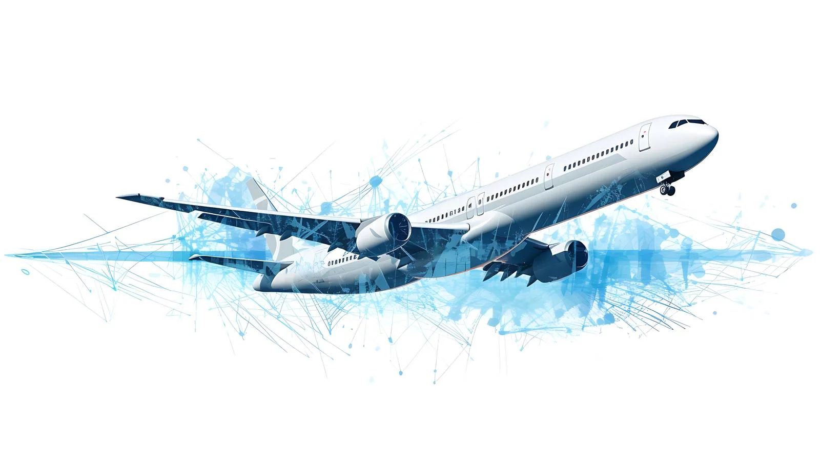 Aircraft Trajectory on White Background — free download from Dotvec