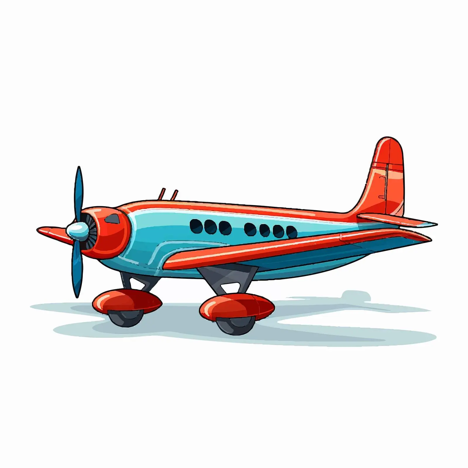 Cartoon Plane Line Vector Illustration — free download from Dotvec