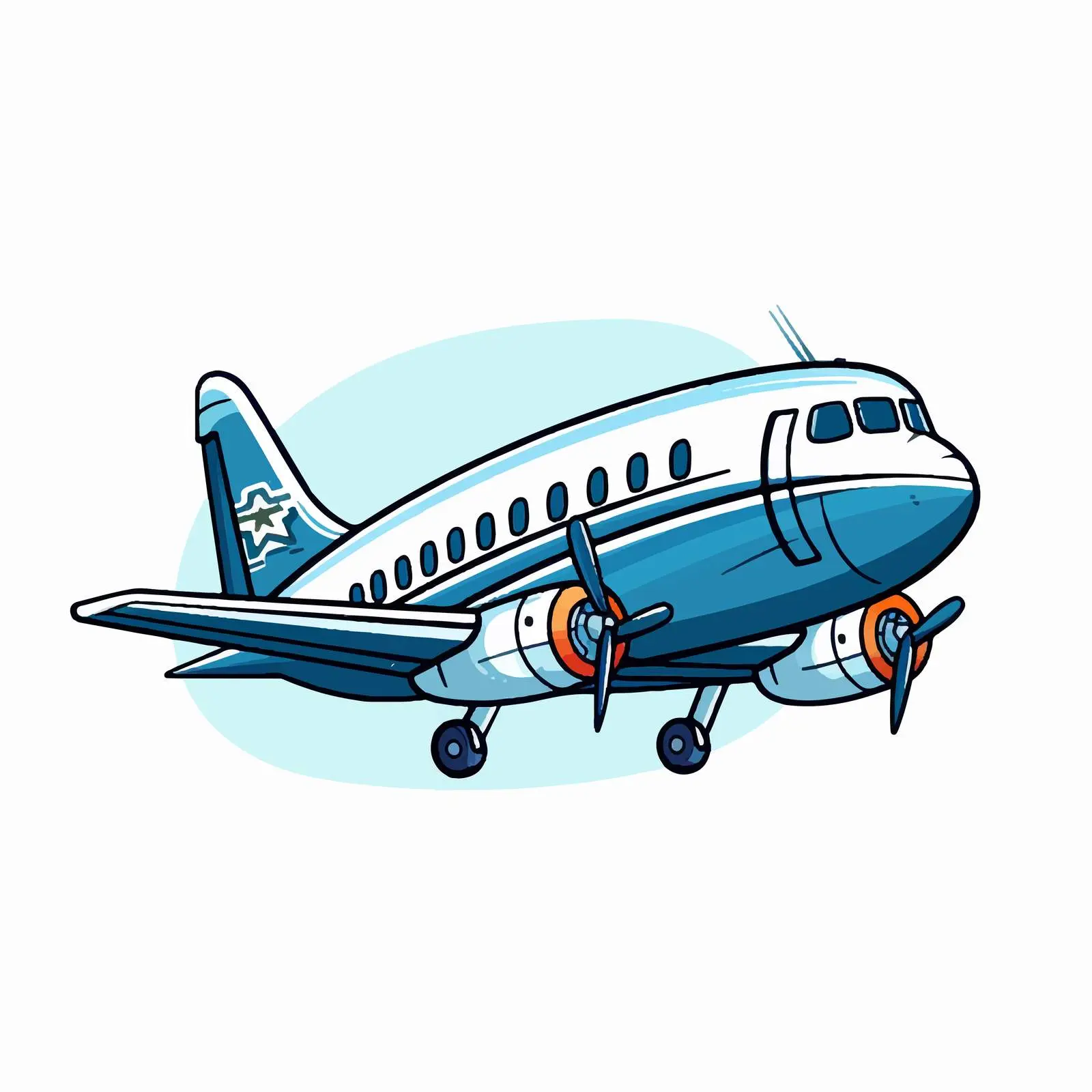 Cartoon Plane Line Vector Illustration — free download from Dotvec