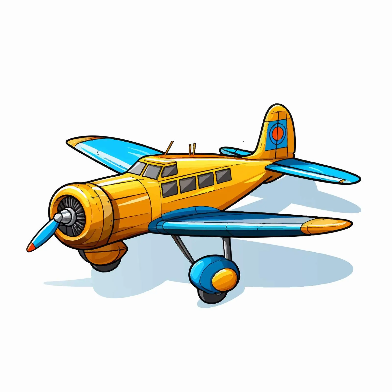 Cartoon Plane Vector Line Illustration — free download from Dotvec