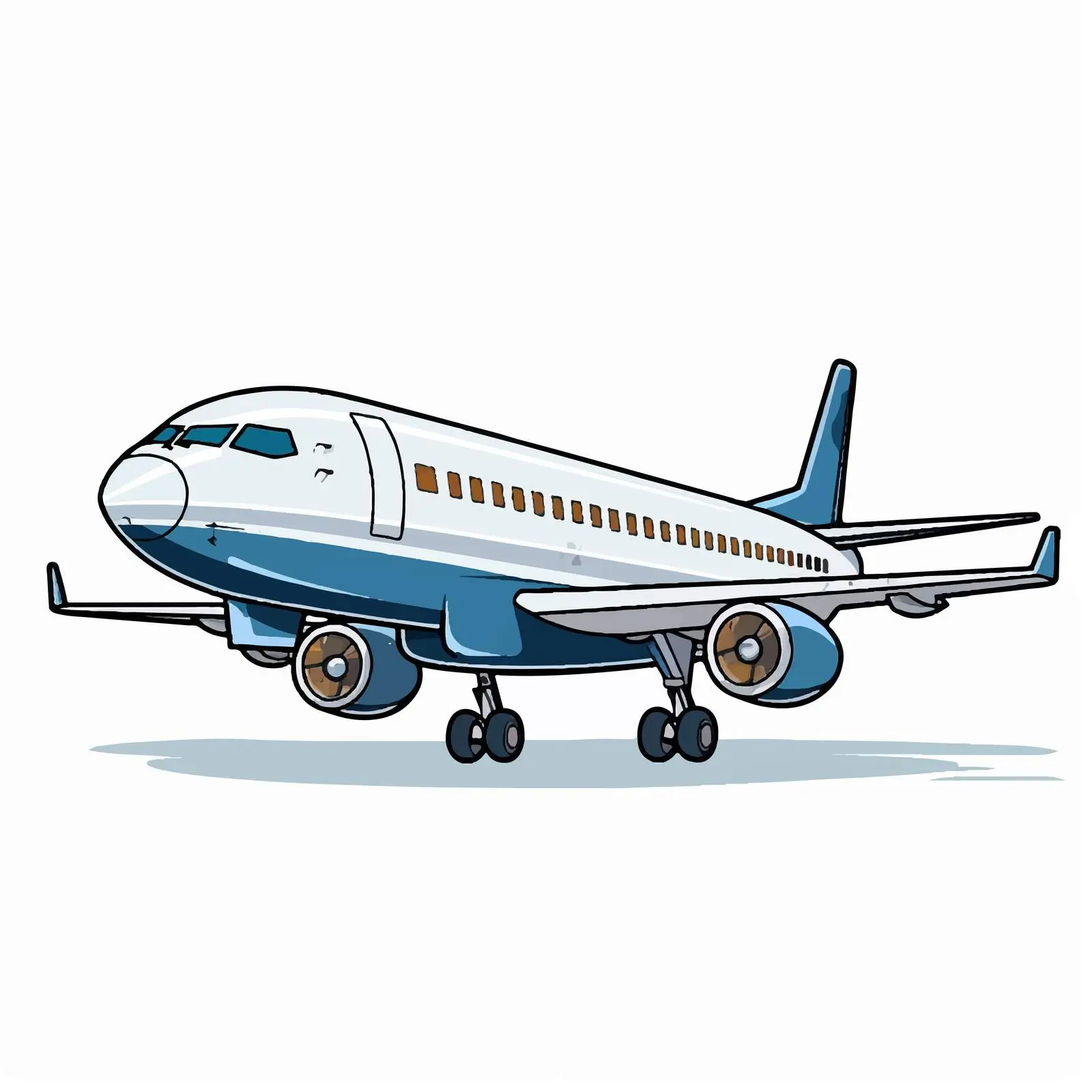Cartoon Plane Line Vector Illustration — free download from Dotvec