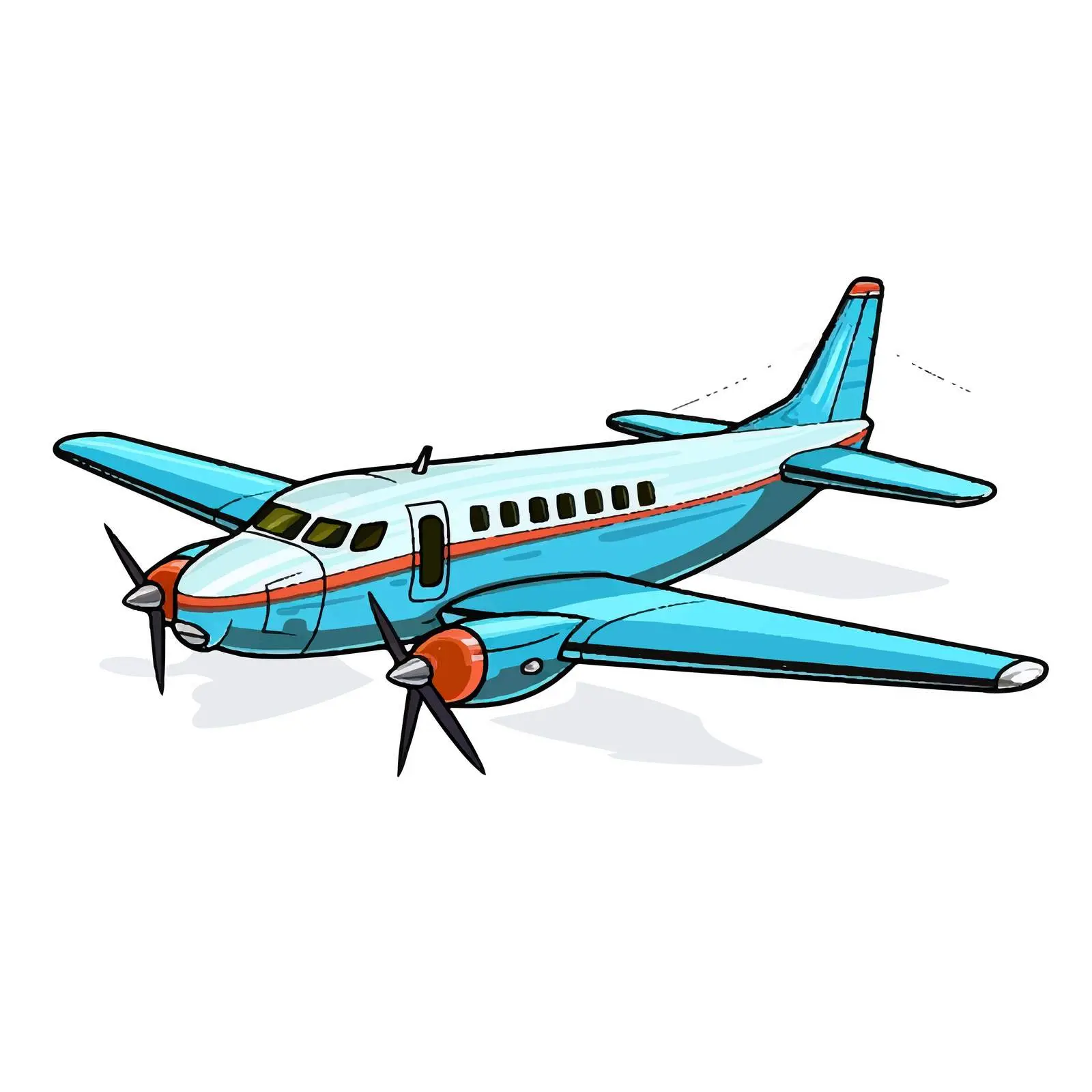 Plane Line Vector Illustration on White Background – free rave image from Dotvec